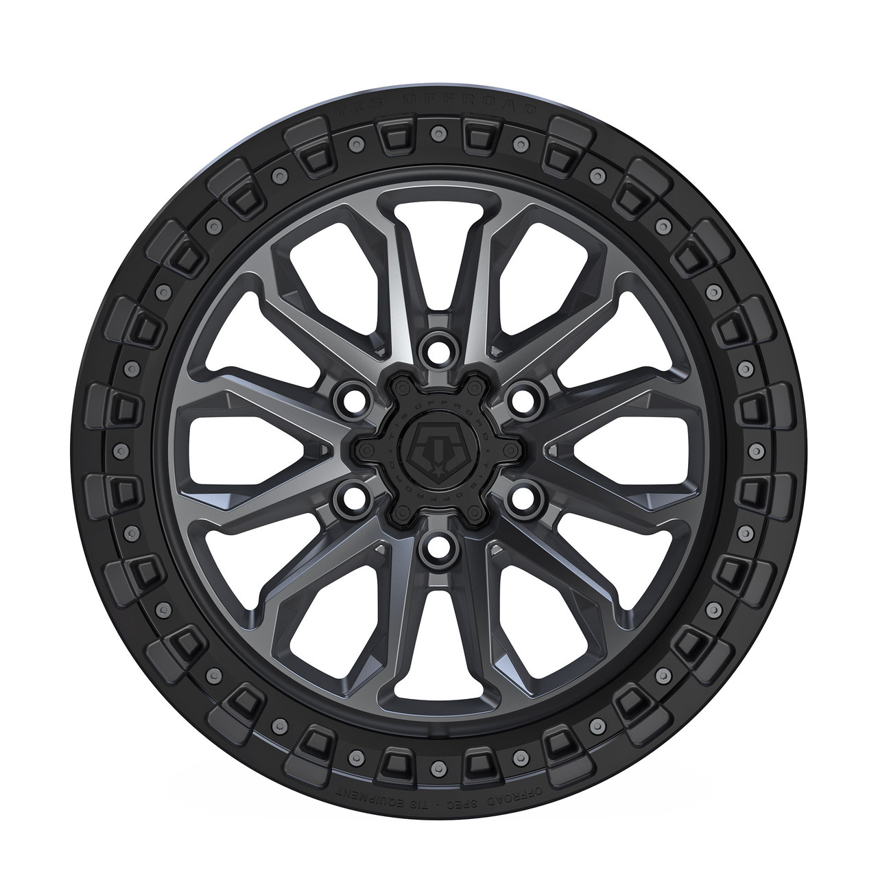 17" TIS 556AB Satin Anthracite w/ Black Bead Ring 17x9 Wheel 6x5.5 Rim 25mm