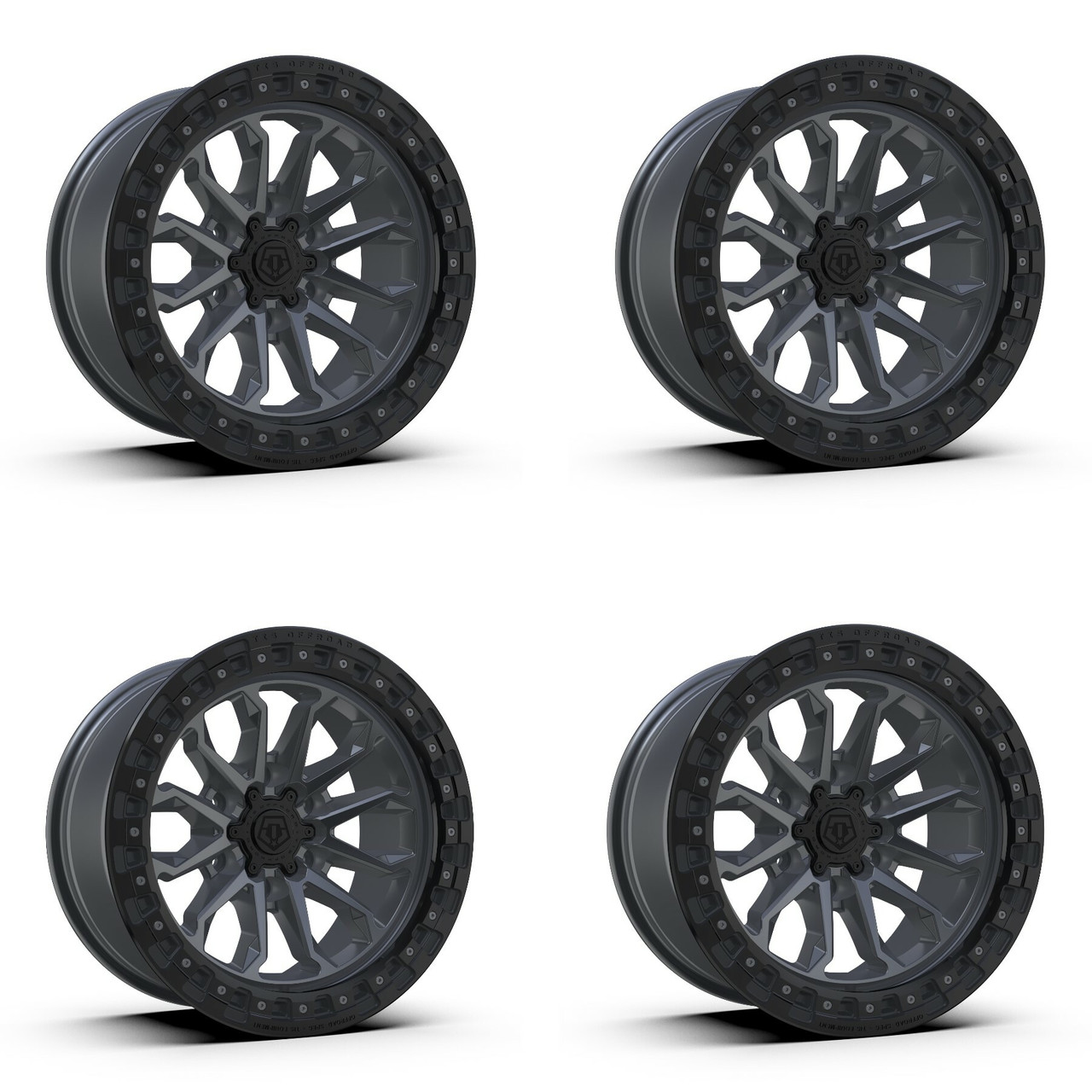 Set 4 20" TIS 556AB Satin Anthracite Black Ring 20x9 Wheels 6x5.5 00mm Rims