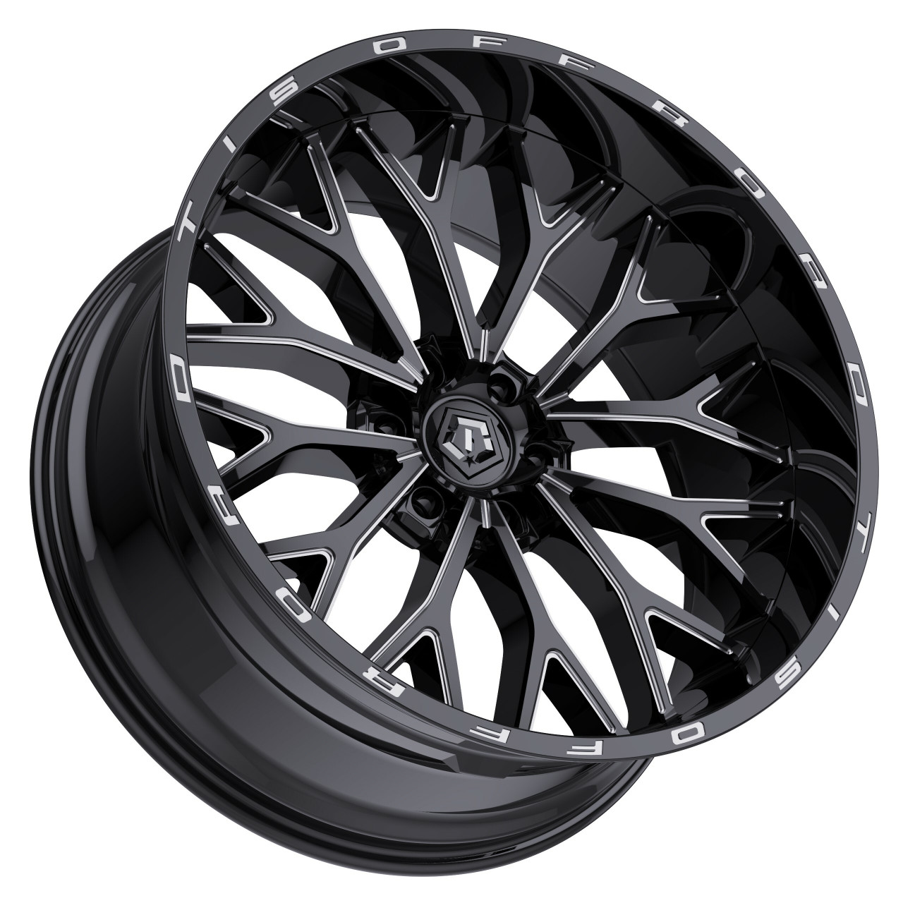 Set 4 20" TIS 565BM Gloss Black with Milled Accents 20x9 Wheels 6x5.5 0mm Rims