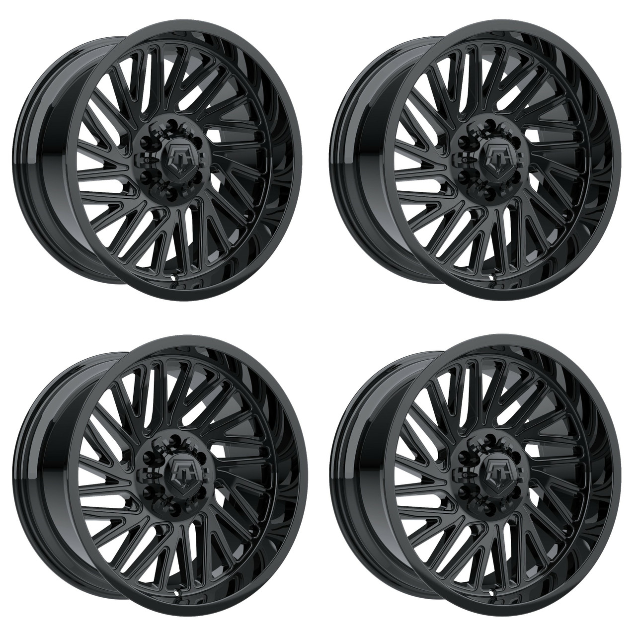 Set 4 20" TIS 553B Gloss Black 20x9 Wheels 8x180 +00mm For Chevy GMC Truck Rims