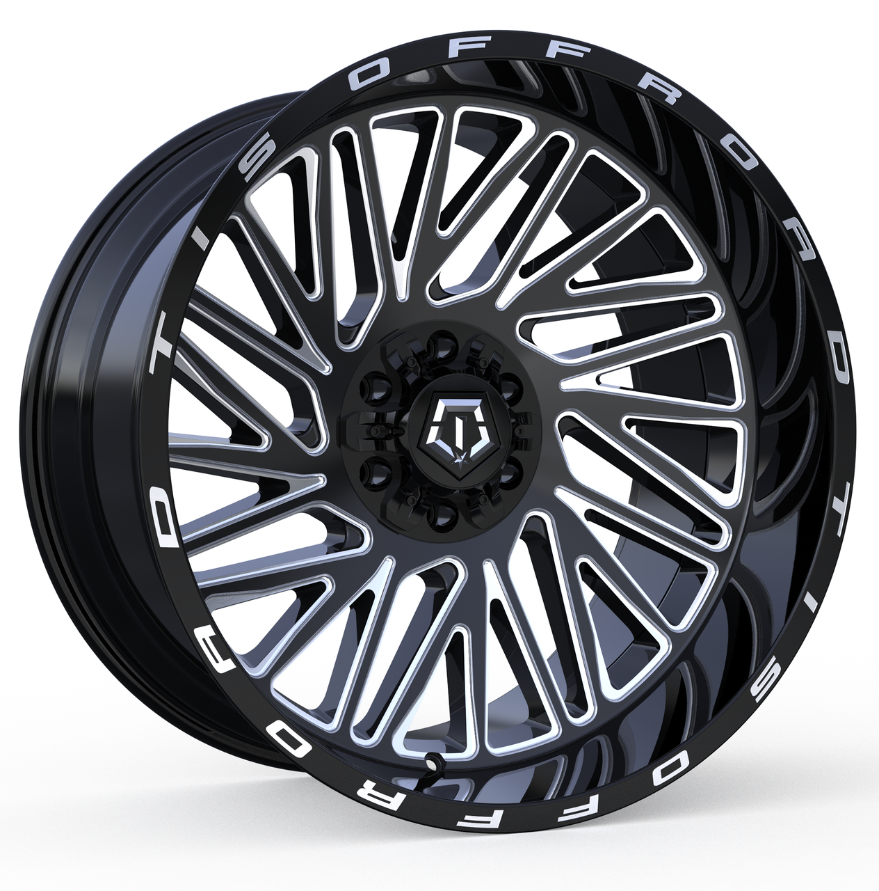 Set 4 22" TIS 553BM Gloss Black Milled 22x10 Wheels 6x5.5 6x135 10mm Truck Rims