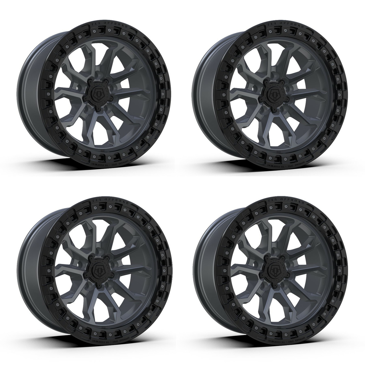 Set 4 20" TIS 556AB Satin Anthracite Black Ring 20x9 Wheels 5x5 00mm Truck Rims