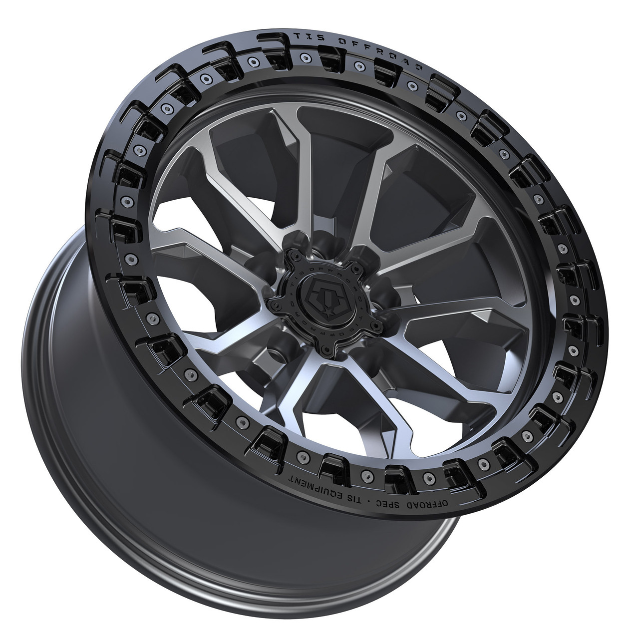 Set 4 20" TIS 556AB Satin Anthracite Black Ring 20x9 Wheels 5x5 00mm Truck Rims