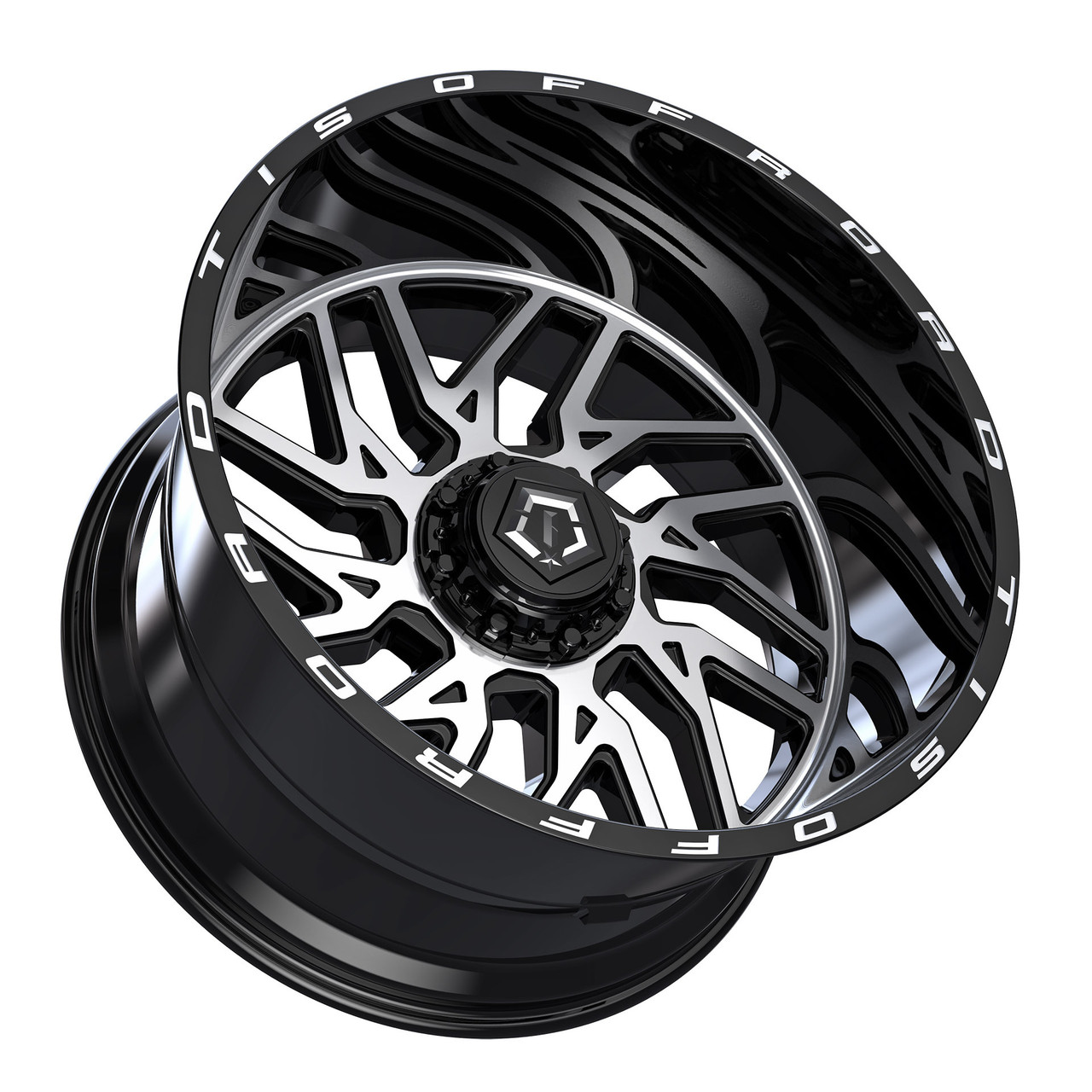 Set 4 22" TIS 544MB Gloss Black Machined 22x12 8x6.5 -44mm Lifted Truck Wheels