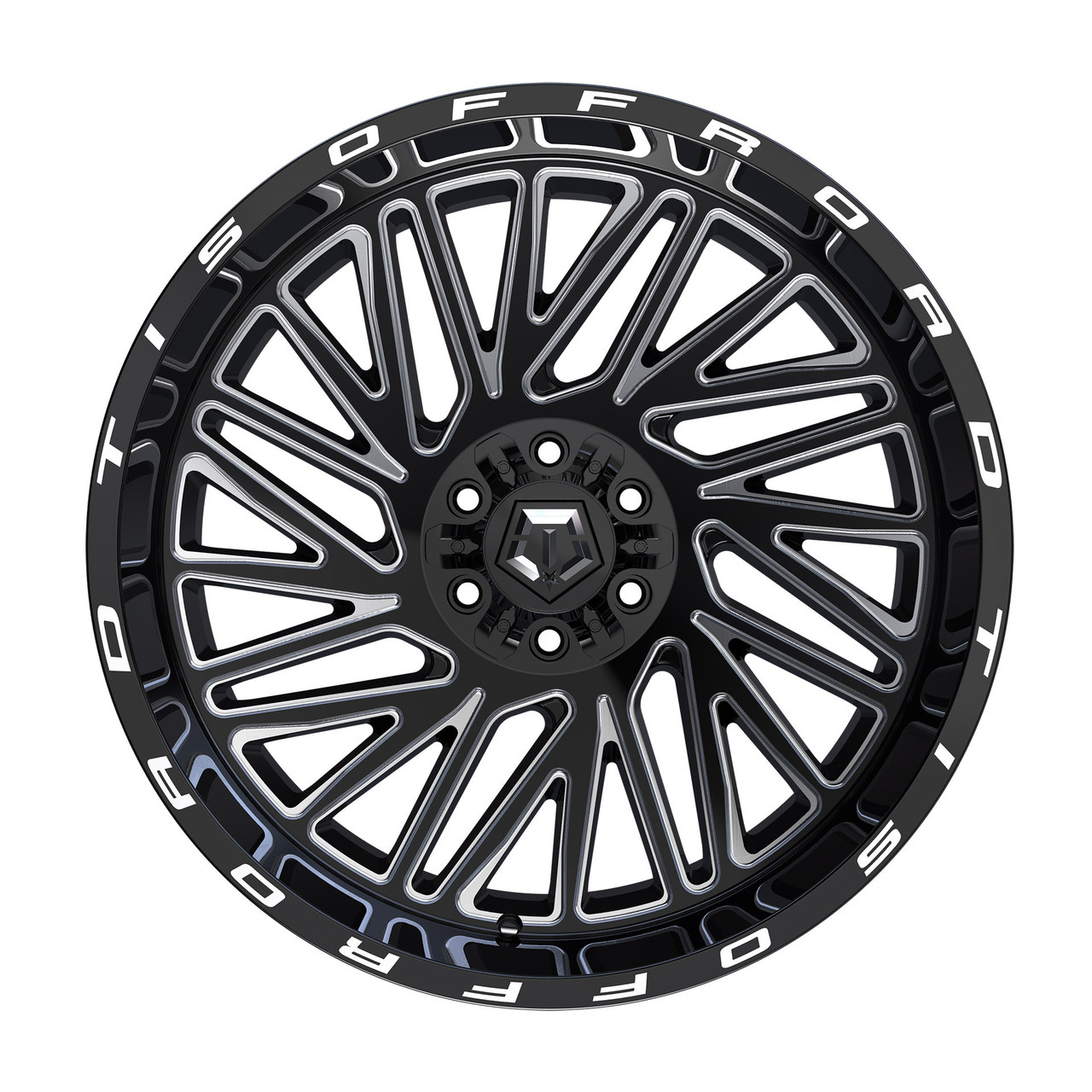Set 4 20" TIS 553BM Gloss Black Milled 20x10 Wheels 8x170 -12mm Lifted For Ford