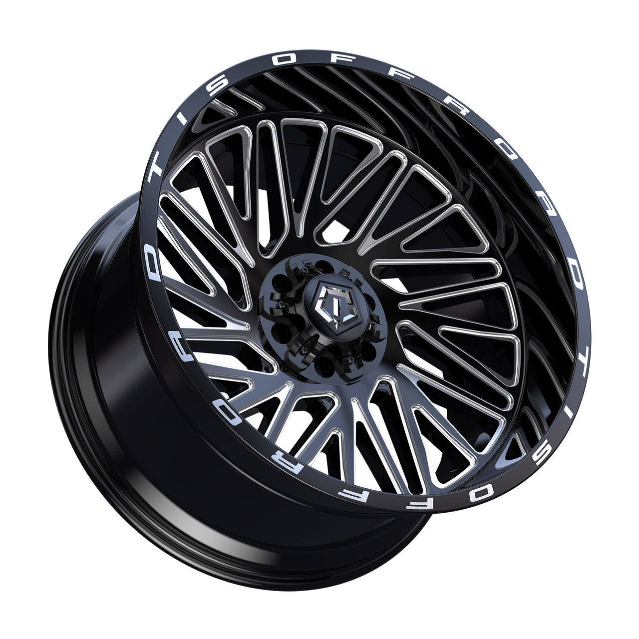 20" TIS 553BM Gloss Black Milled 20x9 Wheel 8x170 18mm For Ford F250 F350 Truck