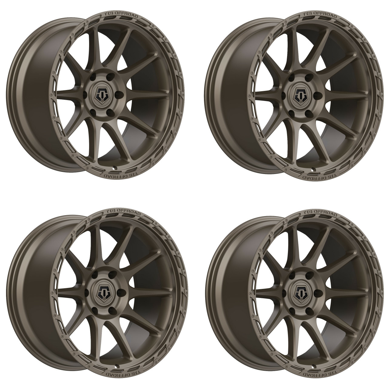 Set 4 20" TIS 563BZ Satin Bronze 20x9 Wheels 5x5 00mm For Jeep Truck Rims