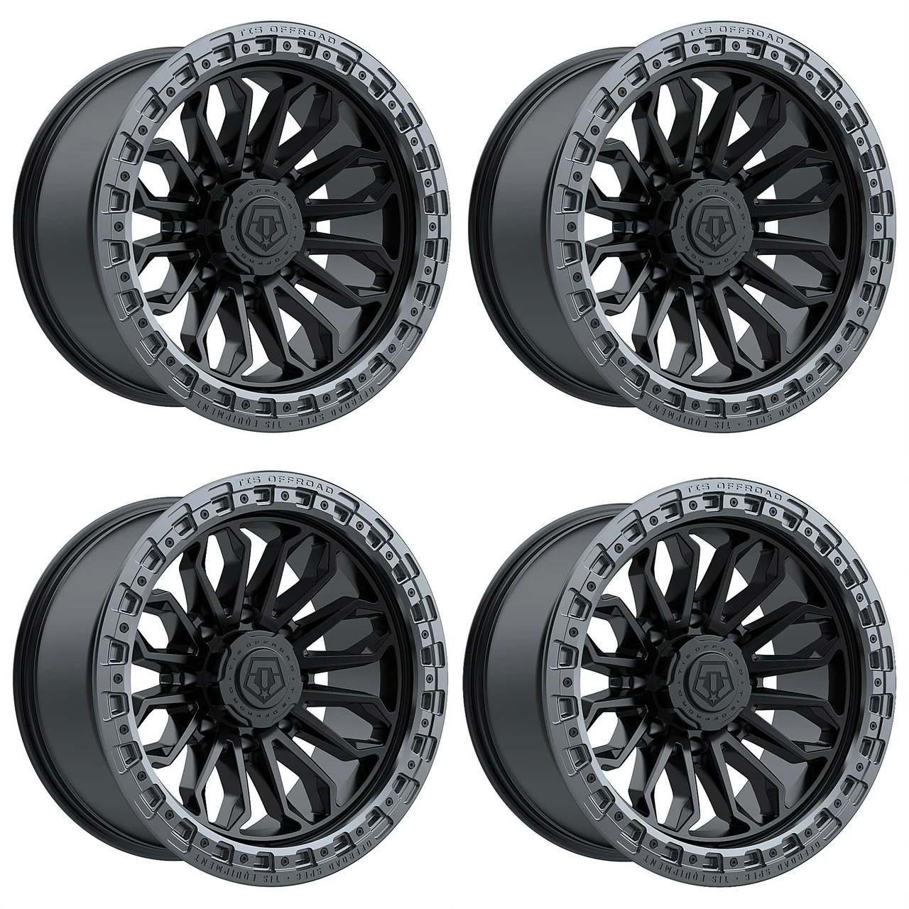 TIS 556BA Wheels 20 Inch 8x6.5 (8x165.1) Black w/Anthracite Ring A2i W