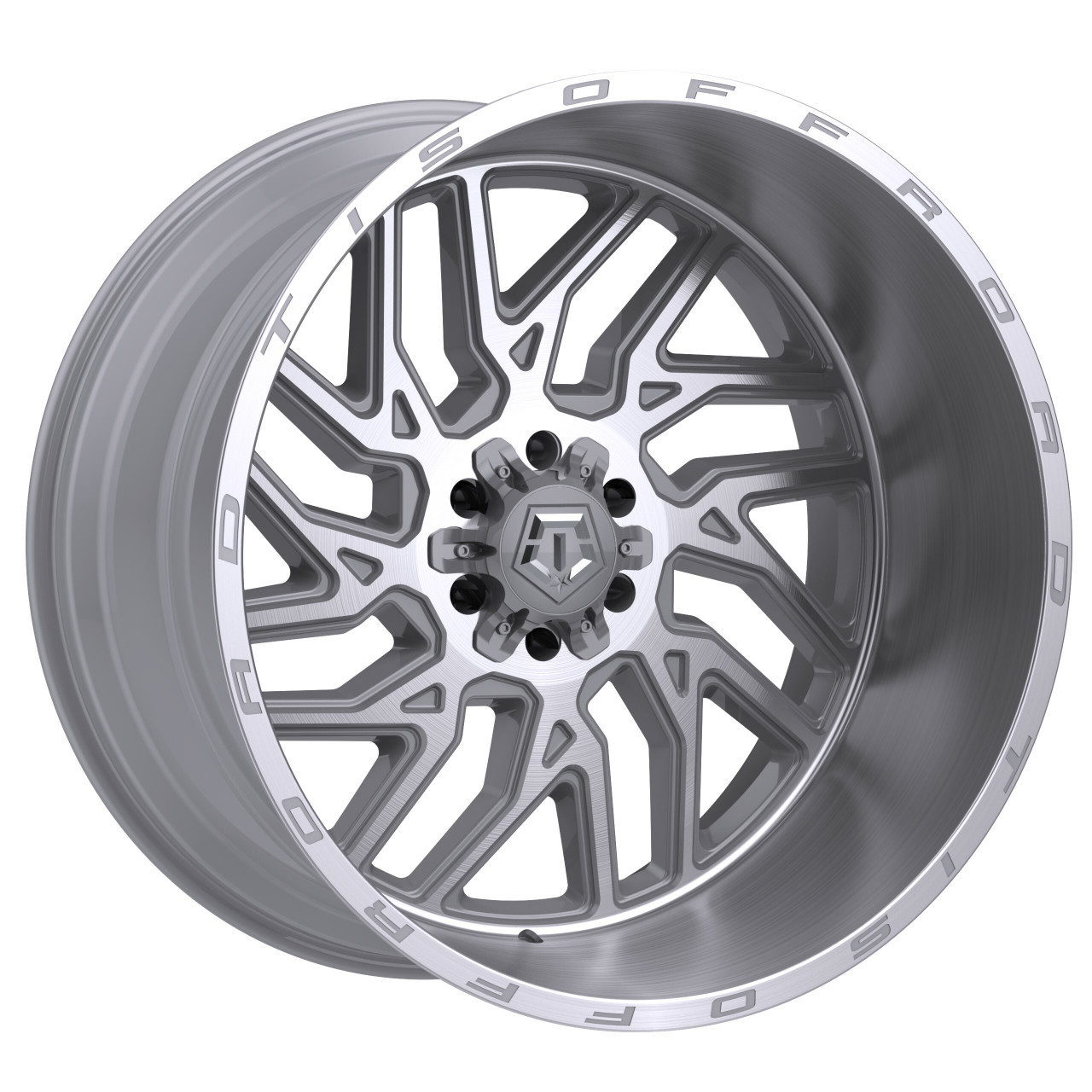 Set 4 22" TIS 544BSM Silver w/ Brushed Face & Lip 22x12 Wheel 8x6.5 Rim -44mm