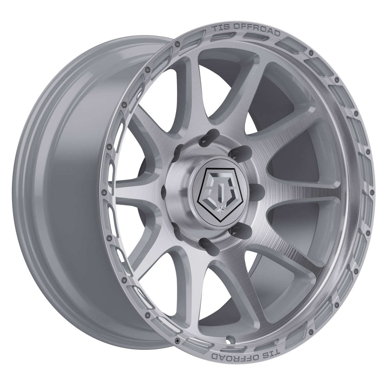 Set 4 20" TIS 563BS Silver & Brushed Machined Face 20x10 Wheels 8x180 -24mm Rims