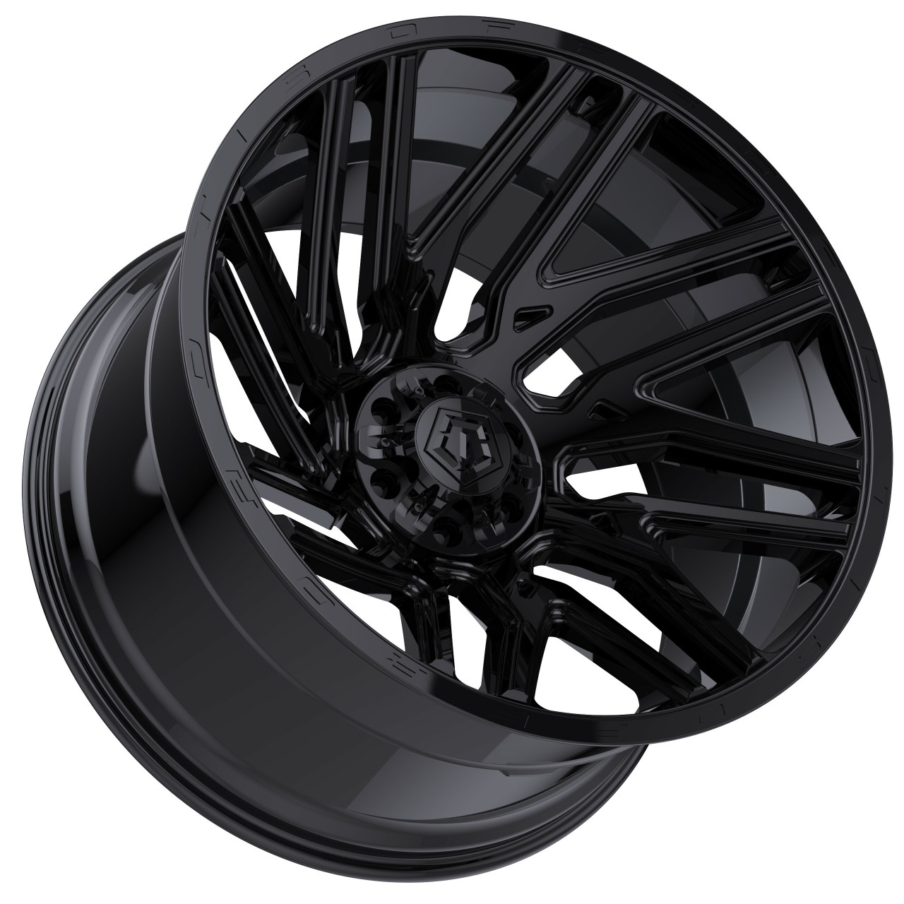 22" TIS 554B Gloss Black 22x12 Wheel 8x6.5 -44mm Lifted For Chevy GMC Ram Ford