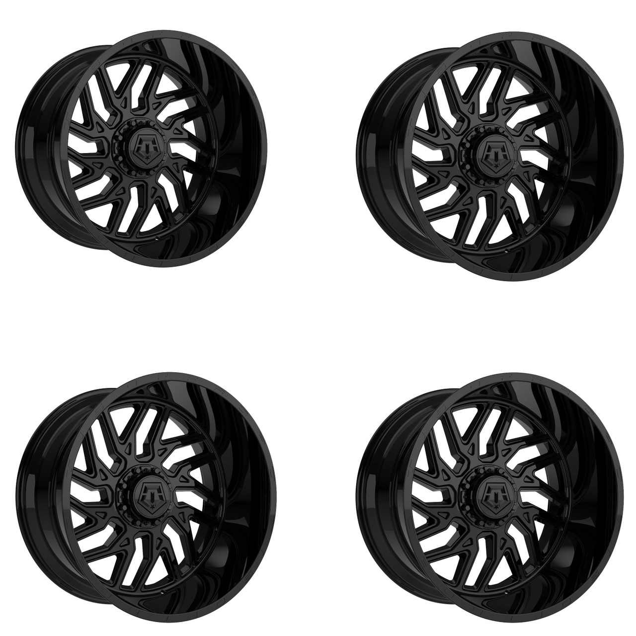 Set 4 22" TIS 544B Gloss Black 22x10 Wheels 8x180 10mm For Chevy GMC Truck Rims