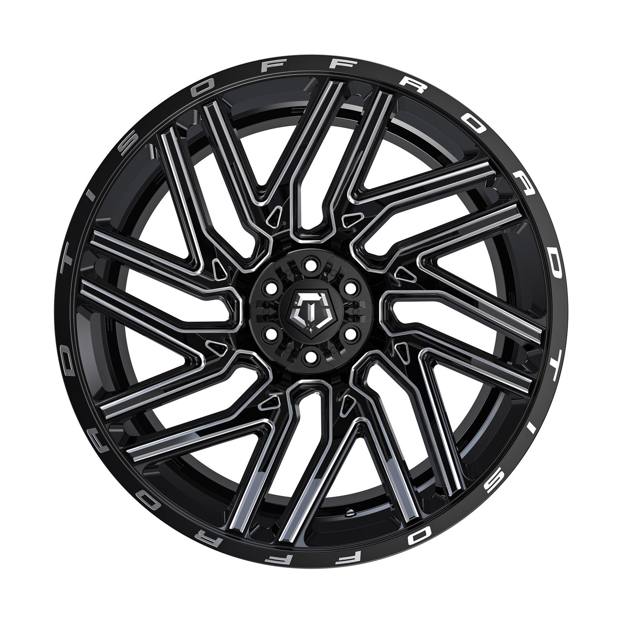 Set 4 22" TIS 554BM Gloss Black Milled 22x12 Wheels 6x135 6x5.5 -44mm Lifted Rim