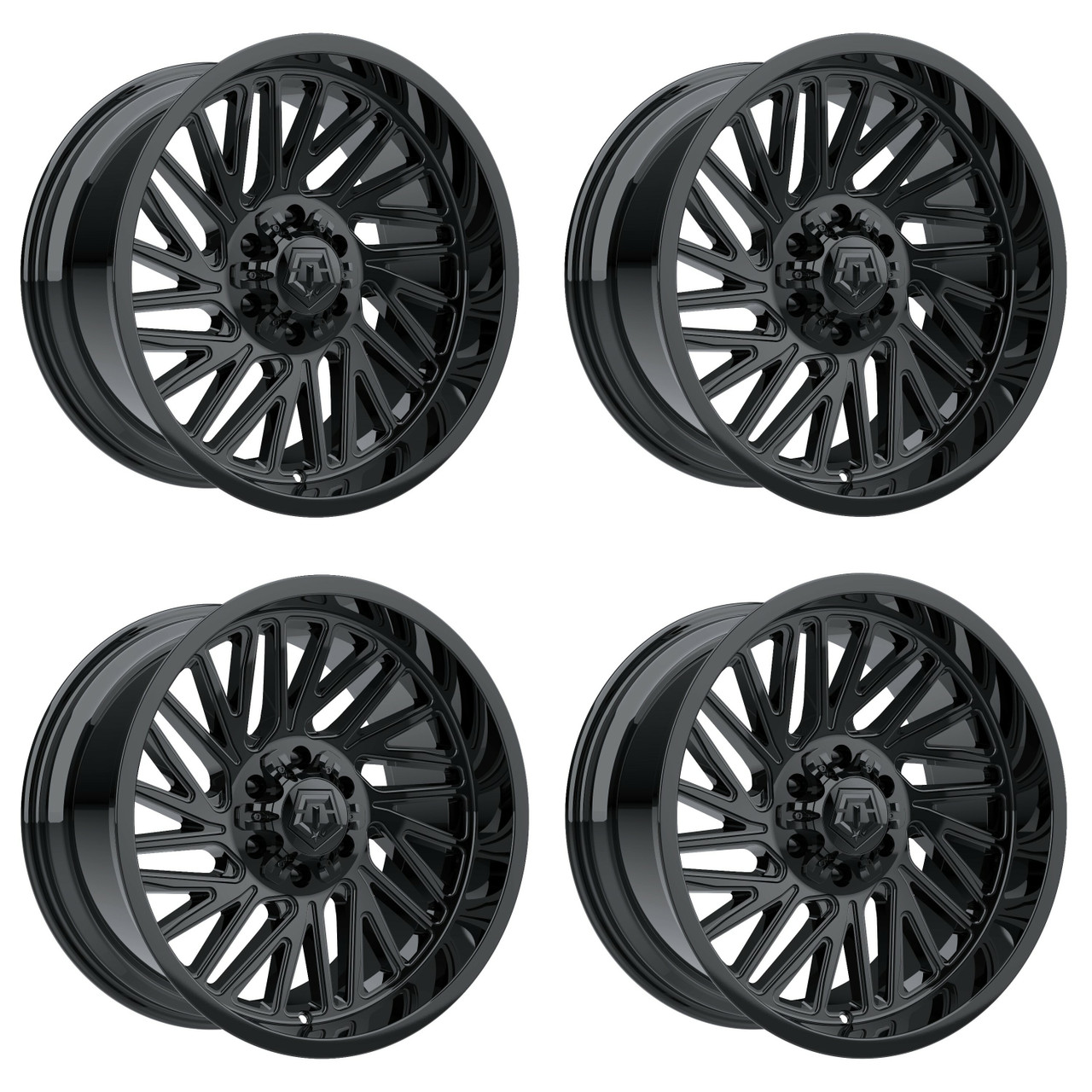 Set 4 20" TIS 553B Gloss Black 20x10 Wheels 8x180 -12mm Lifted For Chevy GMC Rim