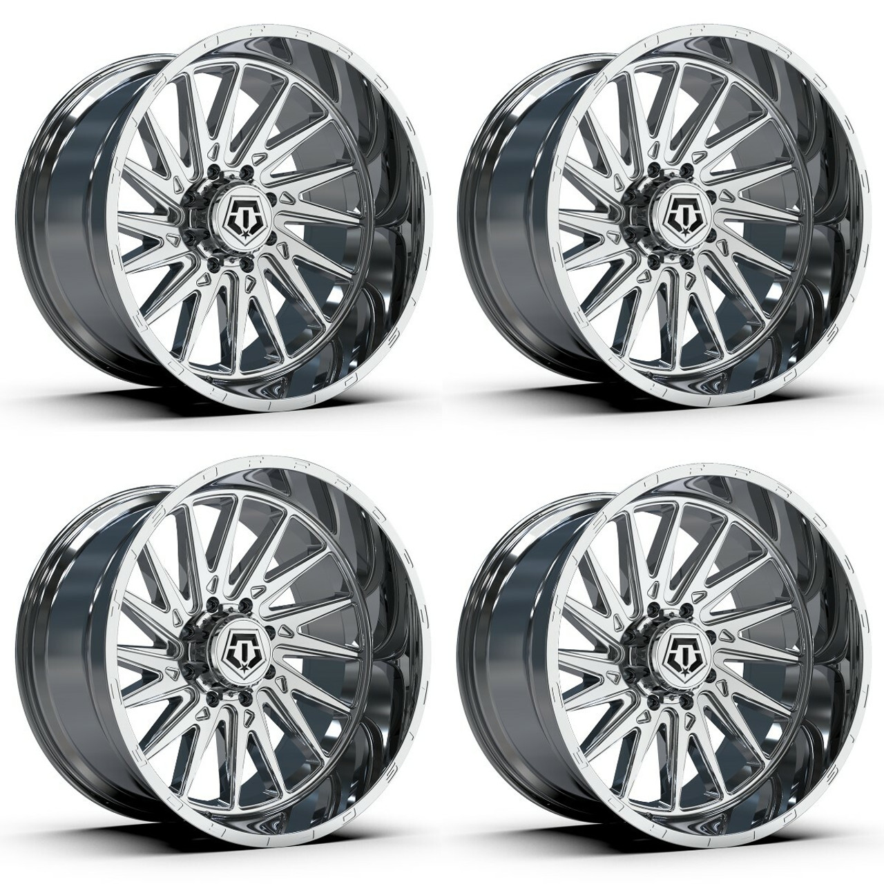 Set 4 24" TIS 547C Chrome 24x14 Wheels 8x180 -76mm Lifted For Chevy GMC Rims