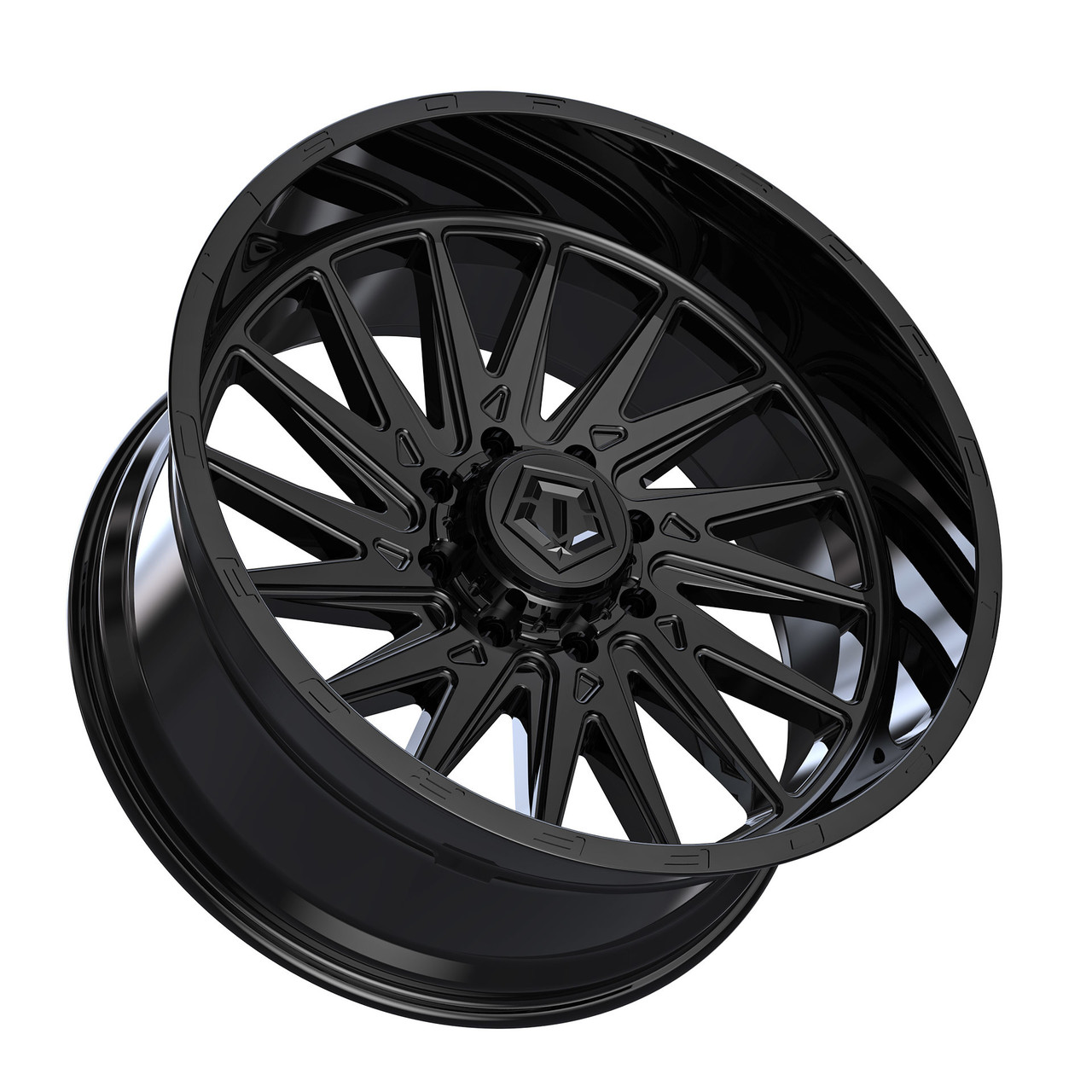 Set 4 24" TIS 547B Gloss Black 24x14 Wheels 6x5.5 -76mm Lifted For Chevy GMC Ram