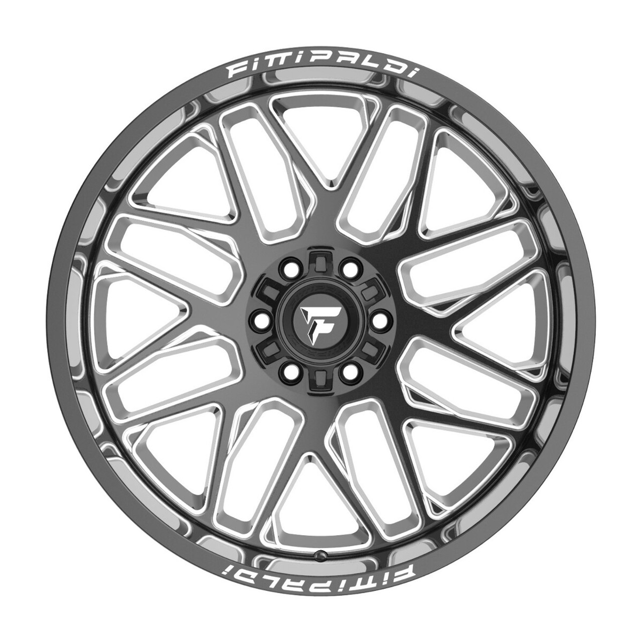 20" Fittipaldi Wheel FA19BM 20x9 Gloss Black Milled 8x170 18mm For Ford Rim
