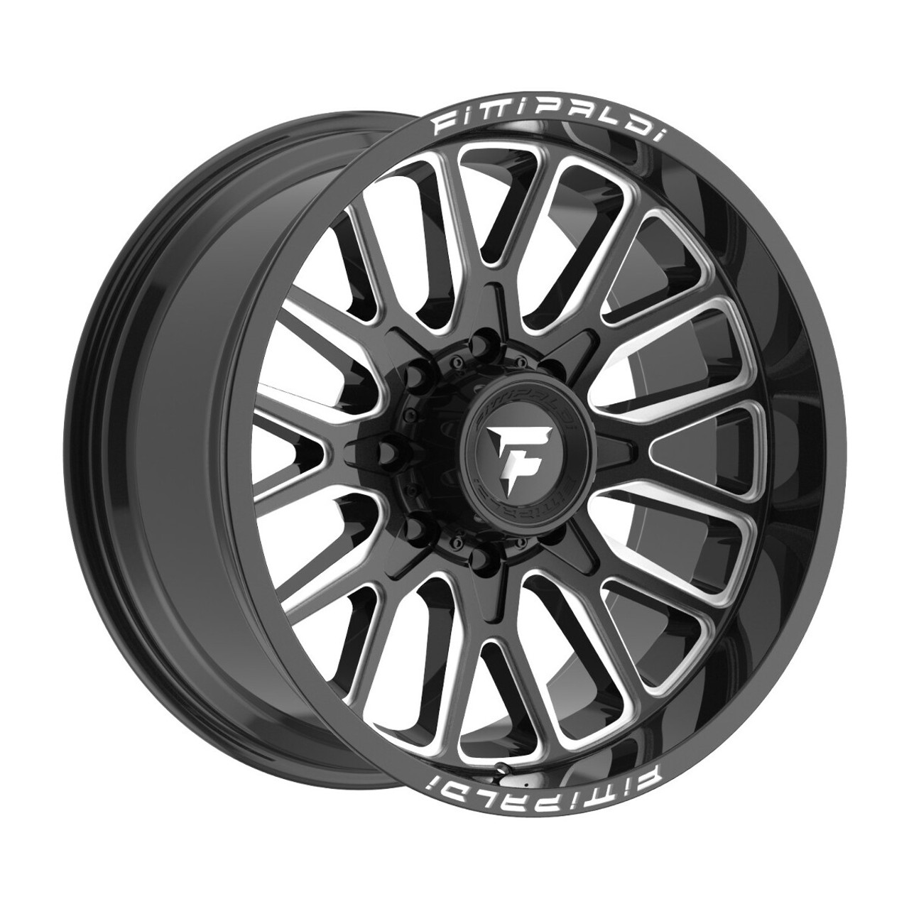 20" Fittipaldi Wheel FA18BM 20x10 Gloss Black Milled 8x6.5 -19mm Lifted Rim