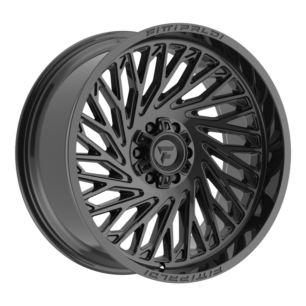 22" Fittipaldi Wheel FA15B 22x10 Gloss Black 8x6.5 -19mm For Ford Chevy GMC Ram