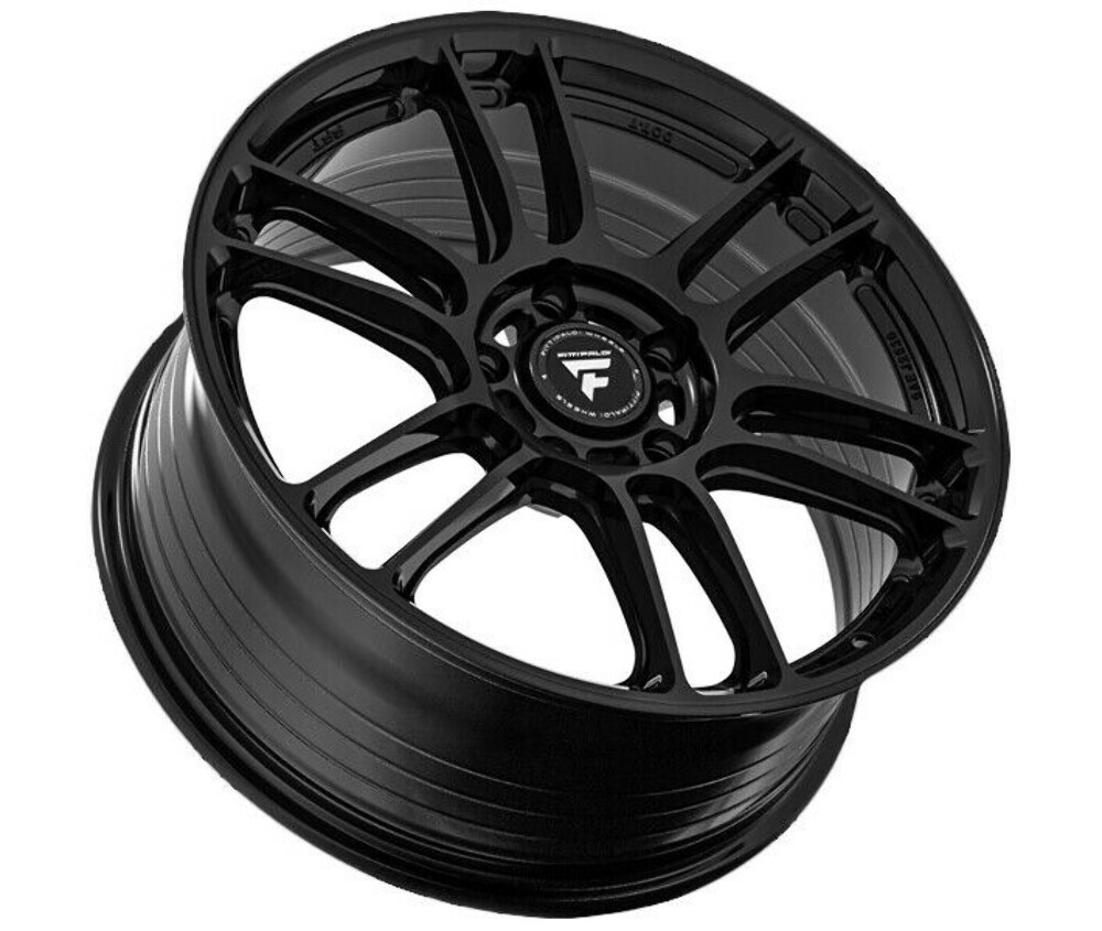 Set 4 17" Fittipaldi Wheels FS368 17x8 Gloss Black 5x100 35mm Rims