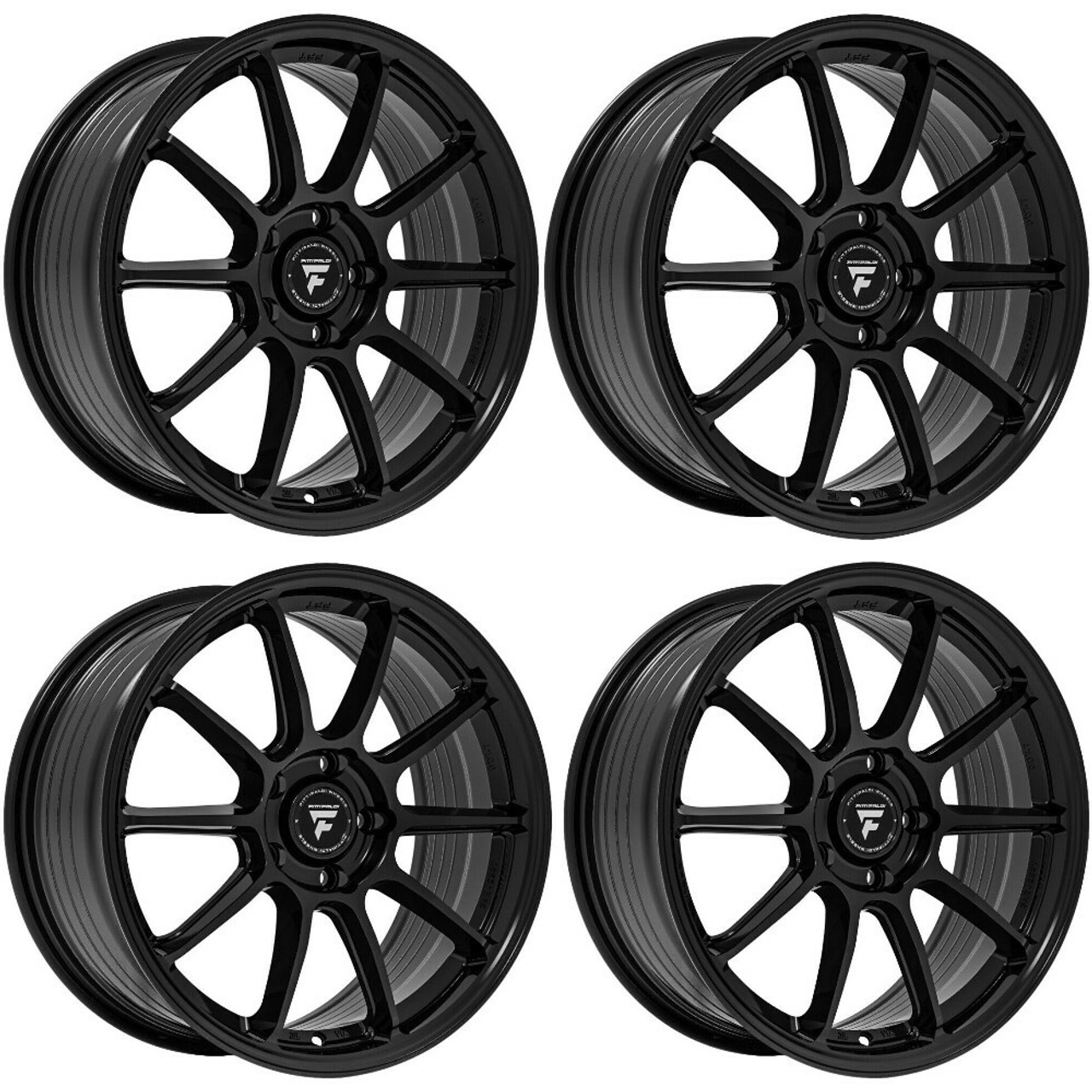 Set 4 18" Fittipaldi Wheels FS366 18x8 Gloss Black 5x4.5 35mm Truck Suv Rims
