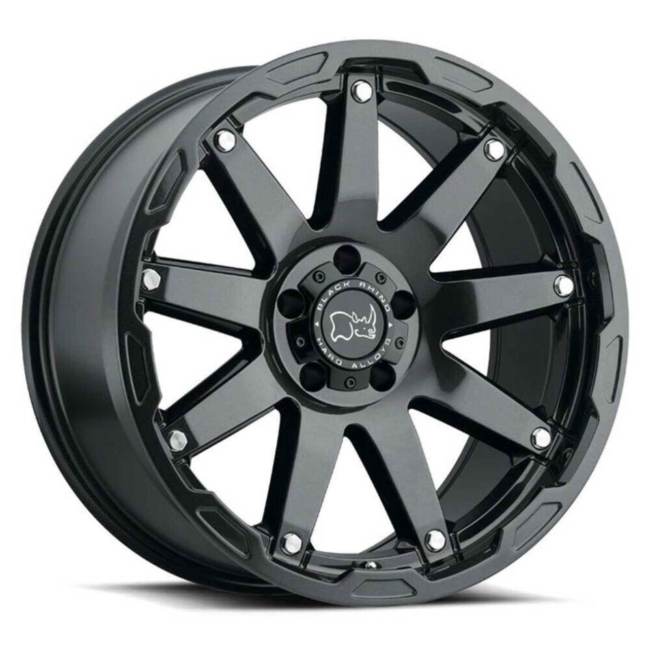 Black Rhino Oceano 20x9.5 6x5.5 Gloss Gun Black Stainless Bolts Wheel 20" 12mm