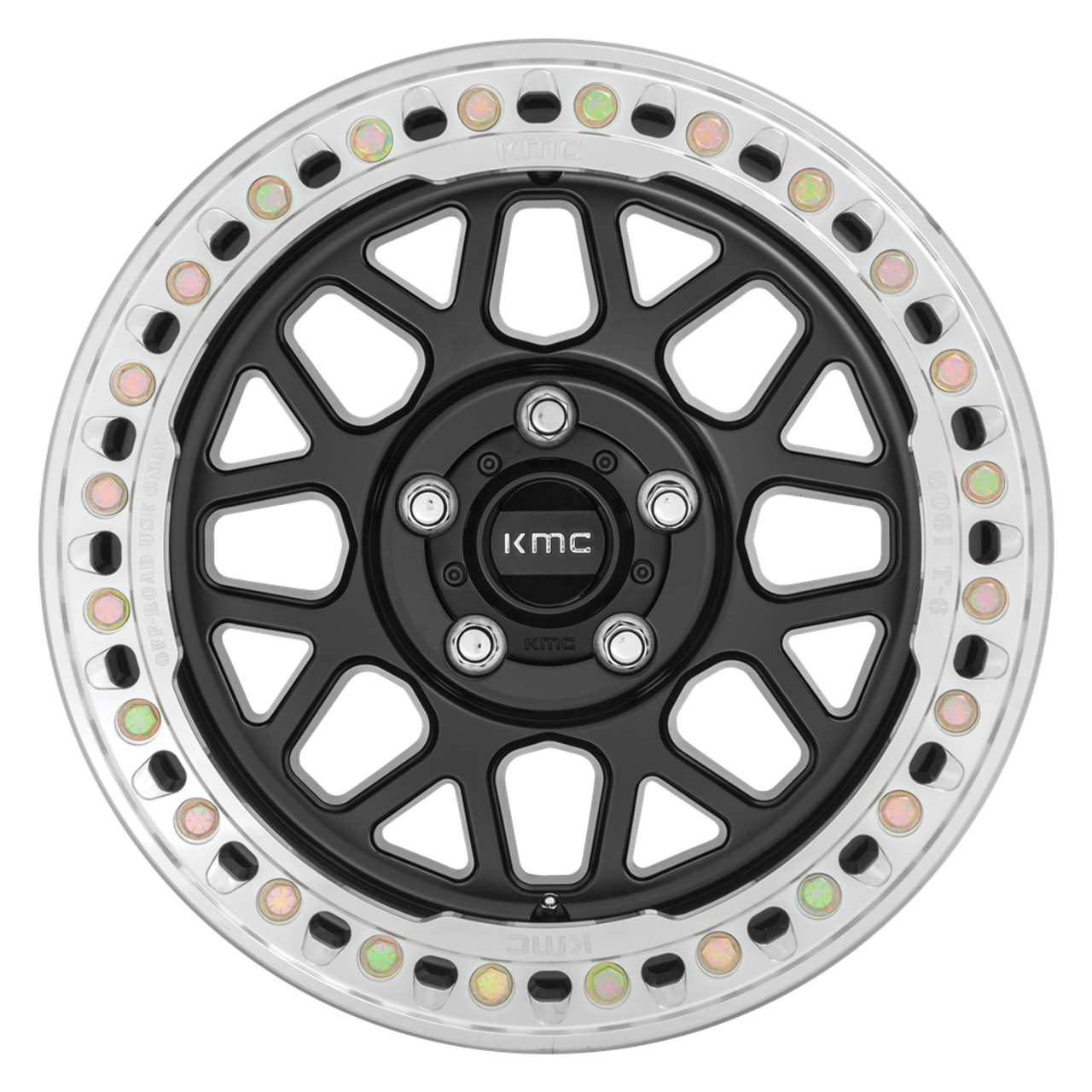 KMC KM235 Grenade Crawl Beadlock 18x9 5x5.0 Satin Black Wheel 18" 10mm Truck Rim