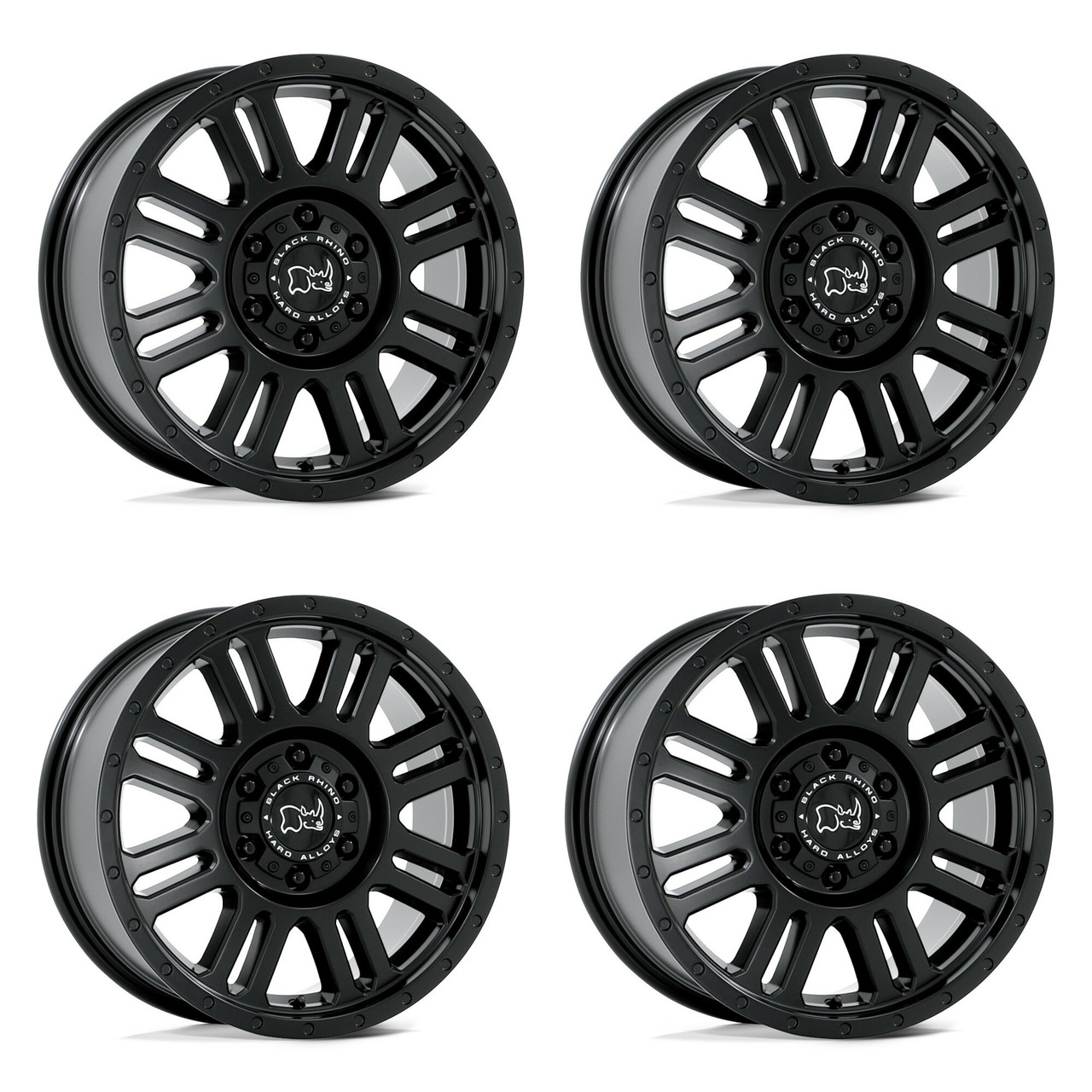 Set 4 Black Rhino Yellowstone 16x8 6x130 Matte Black Wheels 16" 38mm Rims