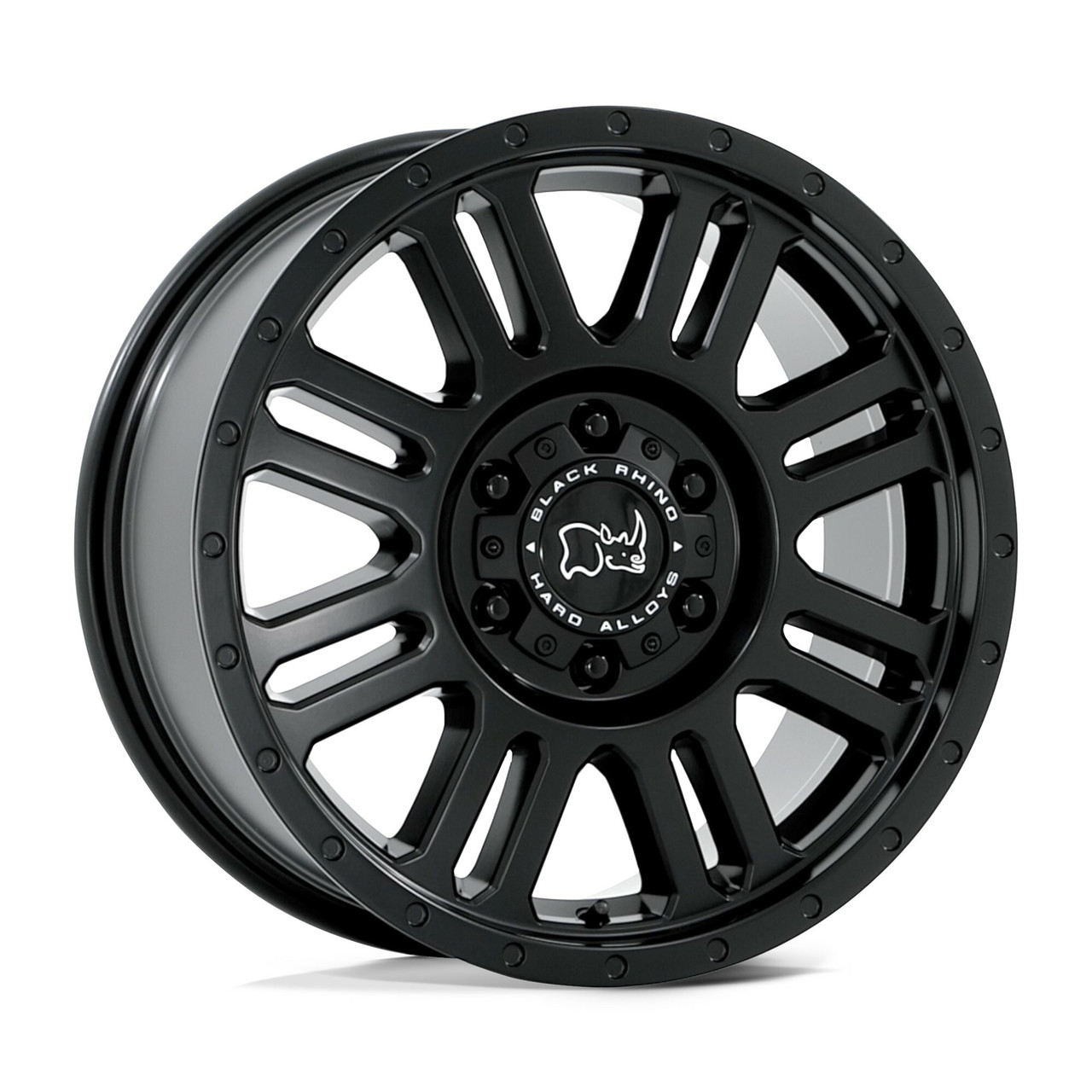 Set 4 16" Black Rhino Yellowstone 16x8 6x130 Matte Black Wheels 38mm Offroad Rims