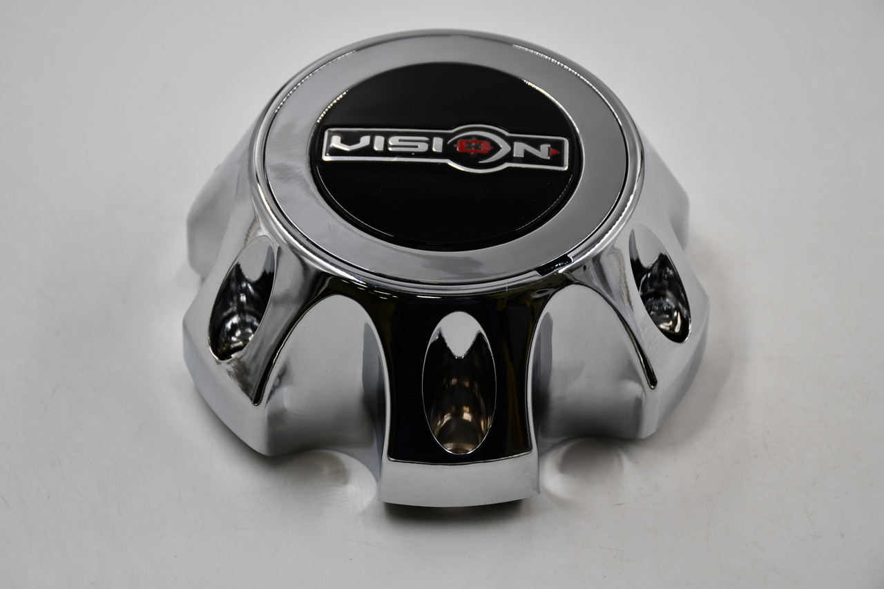 Vision Wheels Chrome w/Black,Red,Chrome Logo Wheel Center Cap Hub Cap C392-6C/VIS 5.375" Vision 392 Brutal 6 Lug