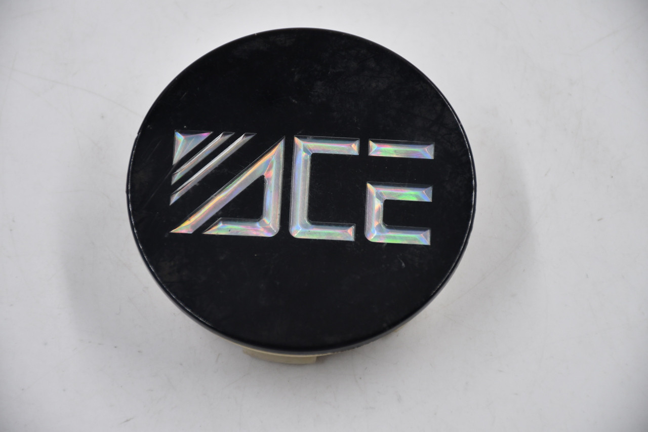 ACE Gloss Black w/Chrome Logo Wheel Center Cap Hub Cap ACE-2.75 2.75"