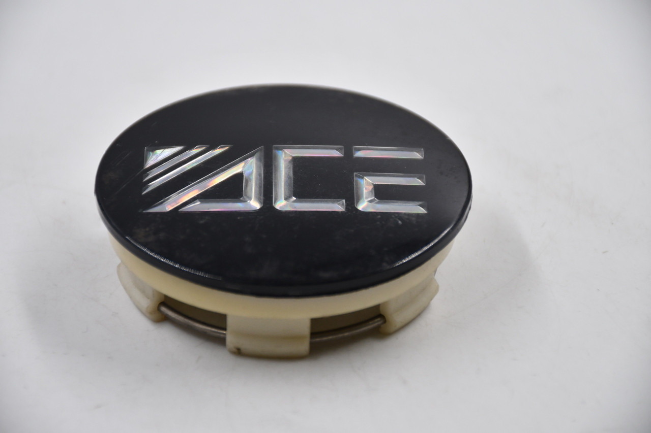 ACE Gloss Black w/Chrome Logo Wheel Center Cap Hub Cap ACE-2.75 2.75"