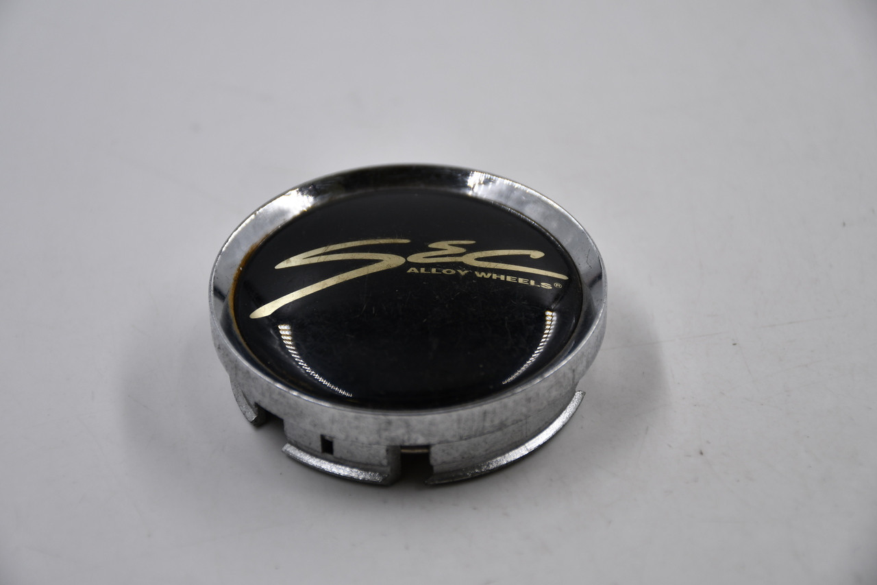 SEC Alloy Chrome w/Black&Gold Logo Wheel Center Cap Hub Cap UK-2222C 2.48"