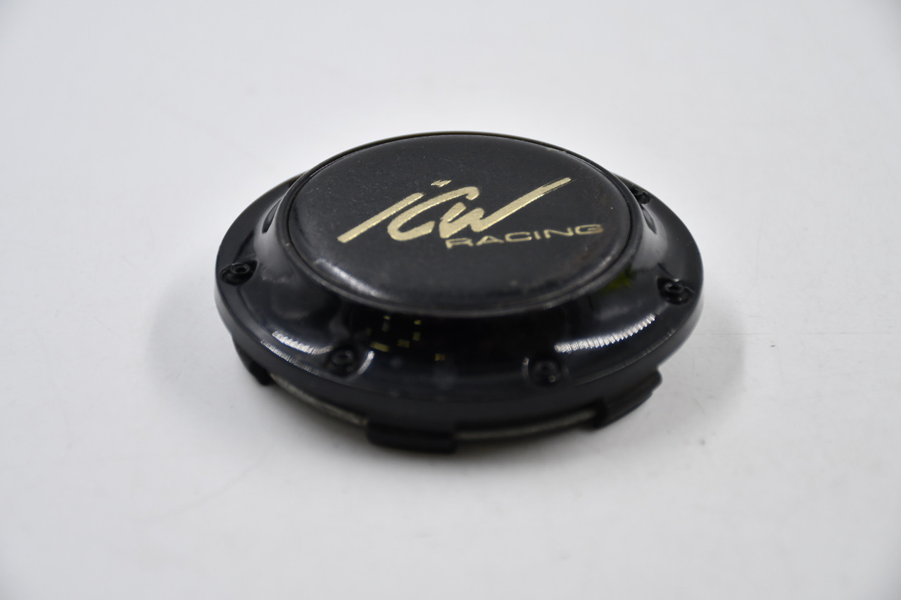 ICW Racing Gloss Black w/Gold Logo Wheel Center Cap Hub Cap 316K70-B001 2.57"