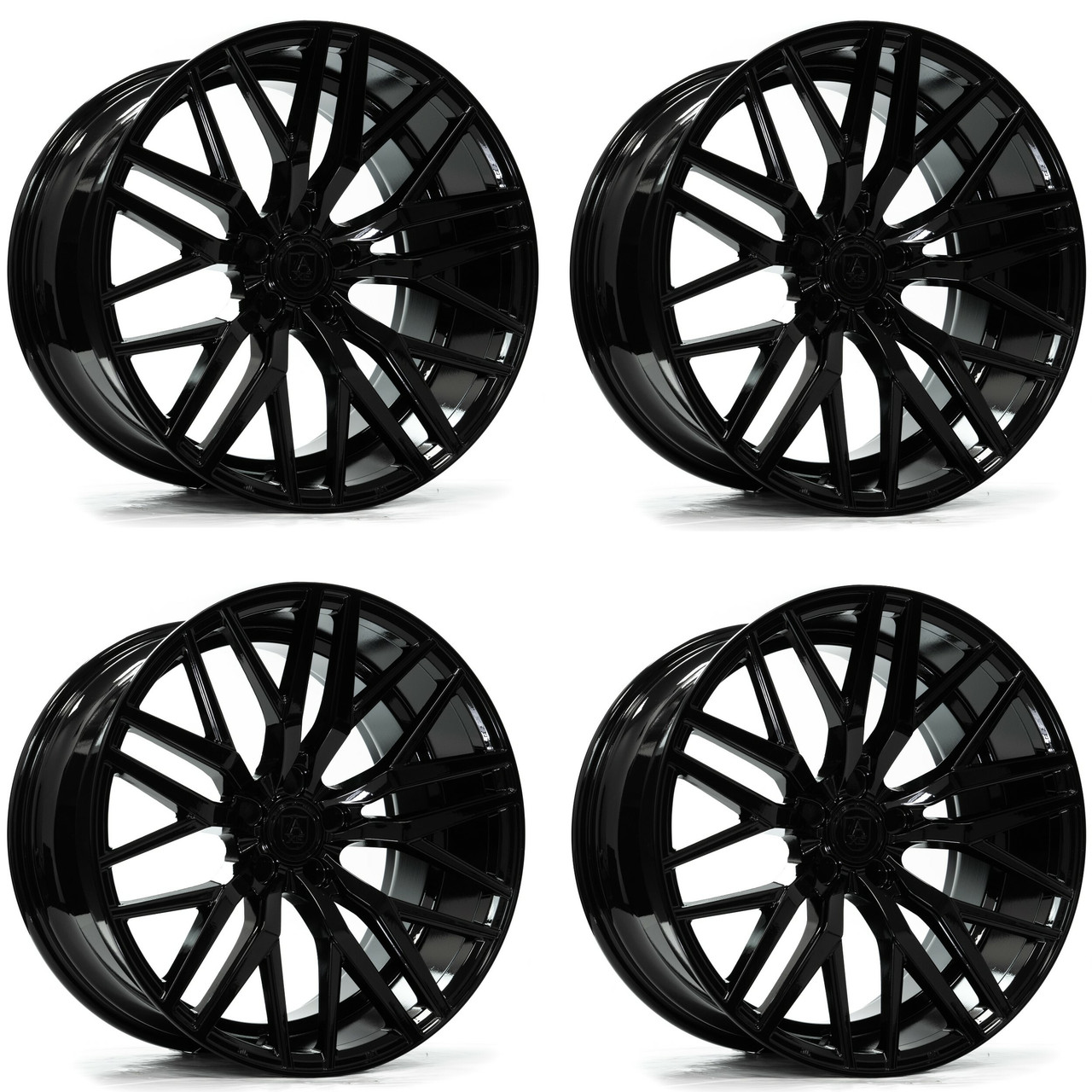 Set 4 22" Axe Wheels EX30 Gloss Black 22x10.5 Wheels 5x4.5 25mm Rims