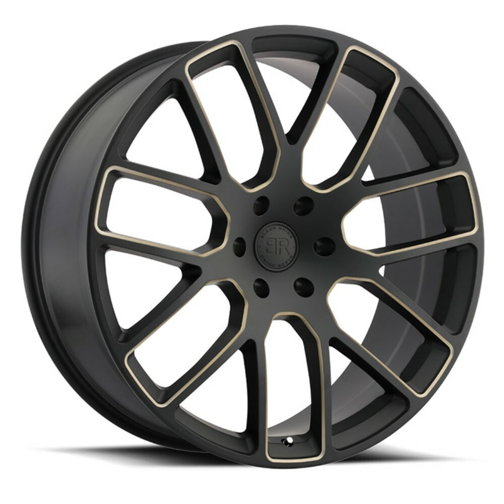 Black Rhino Kunene 22x9.5 6x135 Matte Black Dark Milled Spokes Wheel 22" 30mm