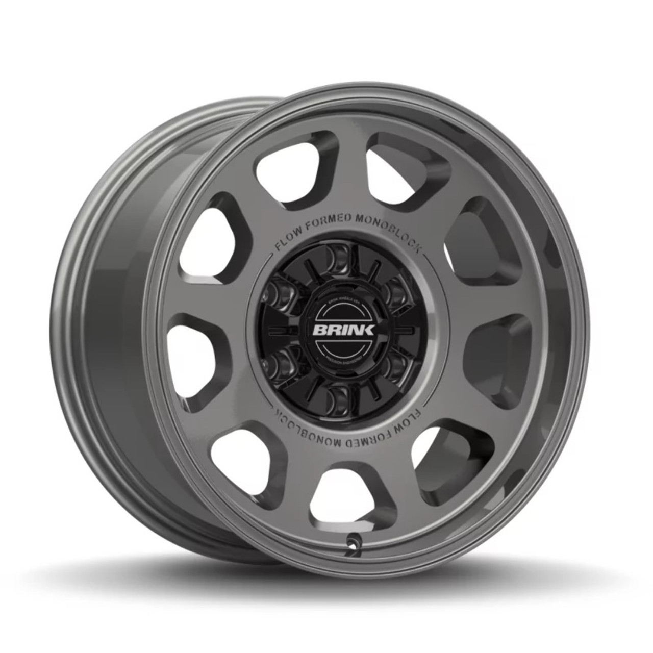 Set 4 17" Brink Wheels B303 Alpine Titanium 17x8.5 Flow Formed 6x5.5 6x135 0mm