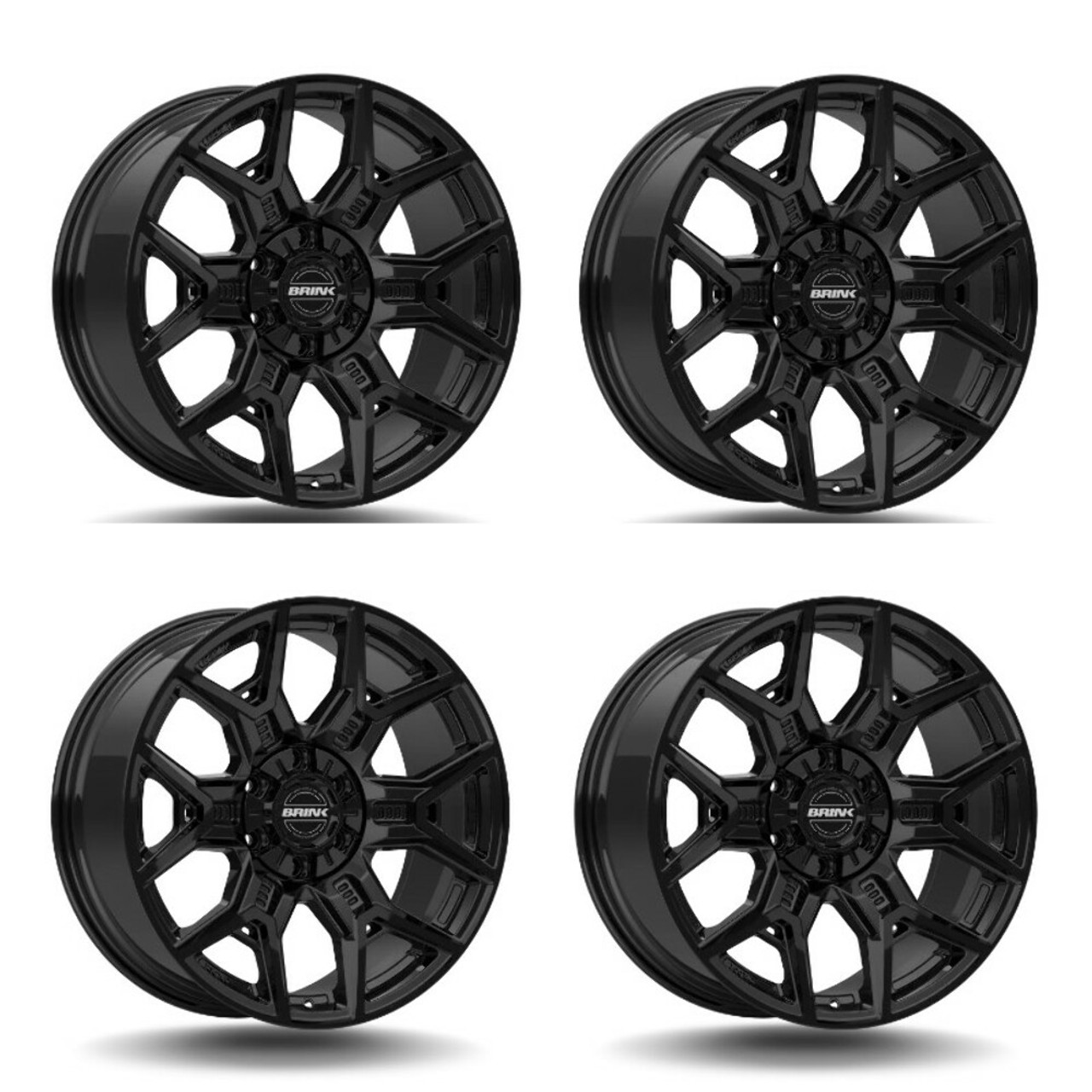 Set 4 22" Brink Wheels B207 Insurgent Black 22x10 Flow Formed 6x5.5 6x135 30mm