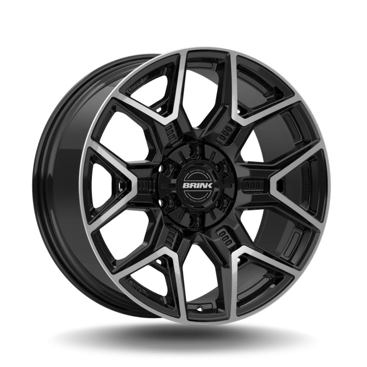 Set 4 22" Brink Wheels B206 Insurgent Machined Black 22x10 6x5.5 6x135 12mm Rims