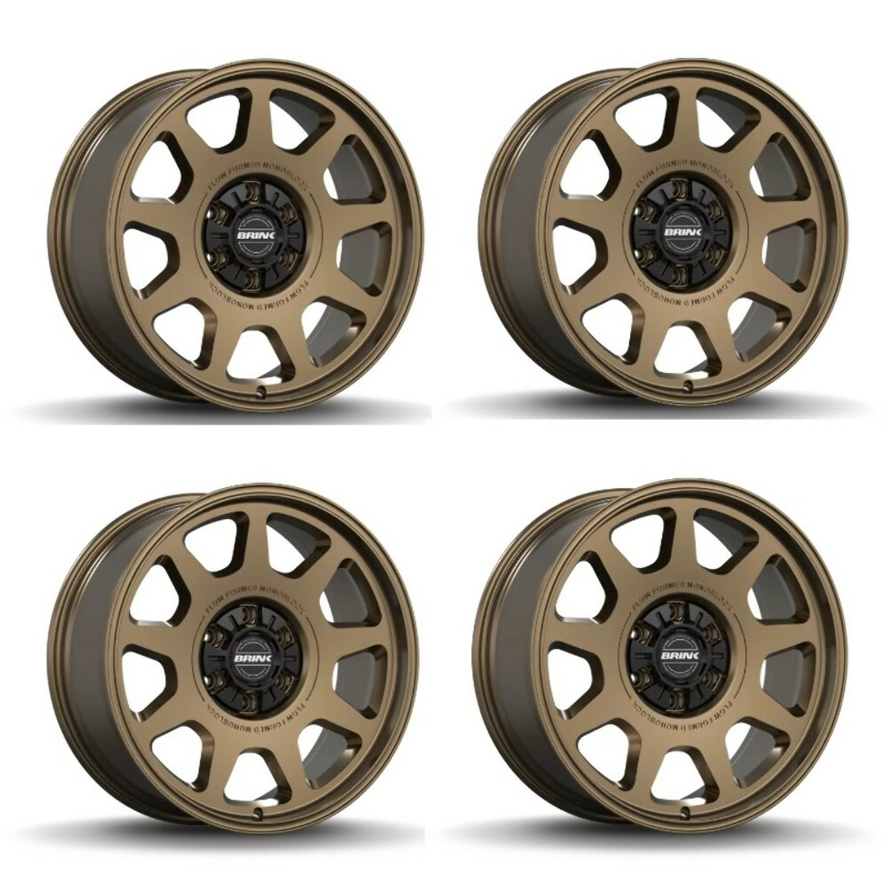 Set 4 20" Brink Wheels B302 Alpine Bronze 20x9 Flow Formed 6x5.5 6x135 0mm Rims