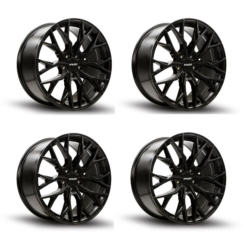 Set 4 18" Kalon Wheels Inferno 103 Gloss Black 18x8 Wheels 5x112 38mm Rims