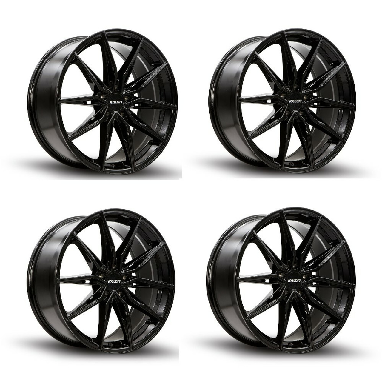 Set 4 20" Kalon Wheels Cypher 102 Gloss Black 20x8.5 Wheels 5x115 35mm Rims