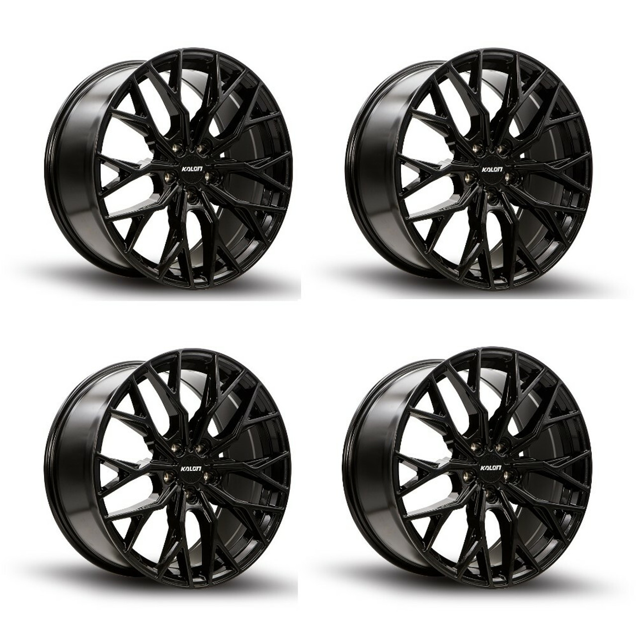 Set 4 20" Kalon Wheels Inferno 103 Gloss Black 20x9 Wheels 5x120 35mm Rims