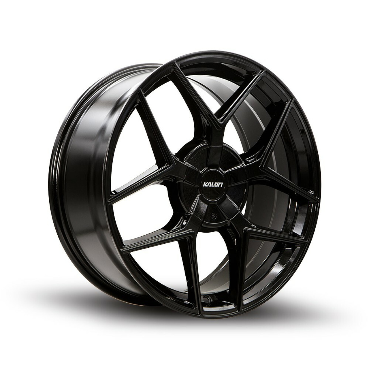Set 4 18" Kalon Wheels Falcon 201 Gloss Black 18x8 Wheels 5x112 5x120 40mm Rims