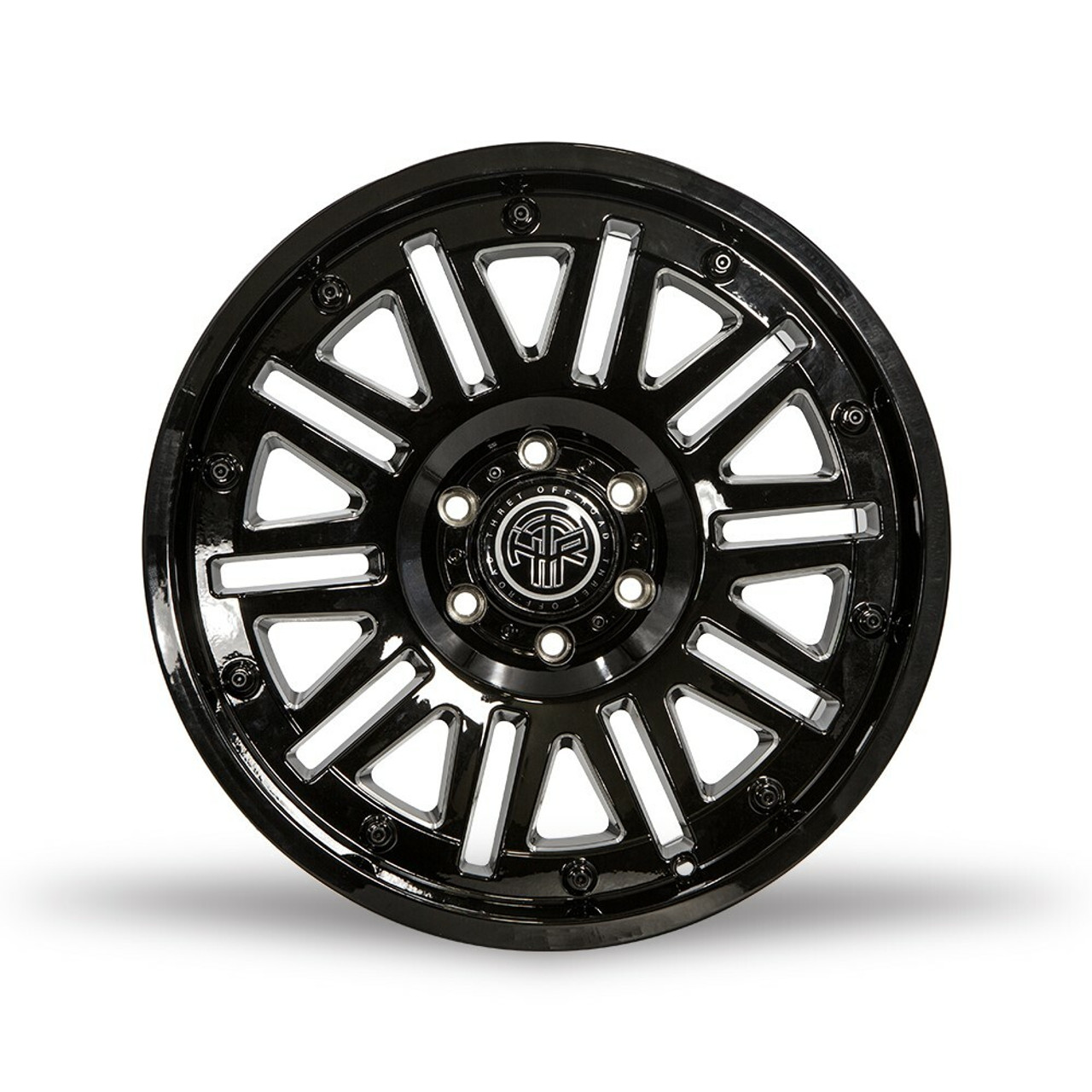 Set 4 20" Thret Offroad Storm 701 Gloss Black Milled 20x9 Wheels 6x5.5 0mm Rims