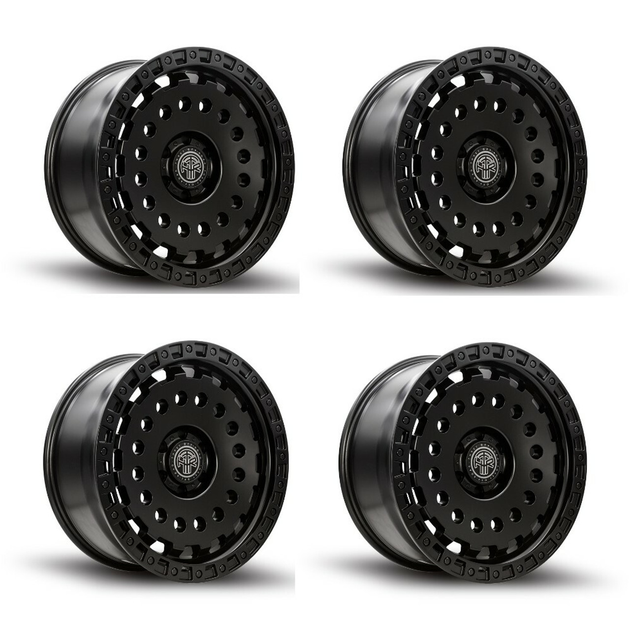 Set 4 17" Thret Offroad Firewall 702 Satin Black 17x9 Wheels 8x170 -12mm Rims