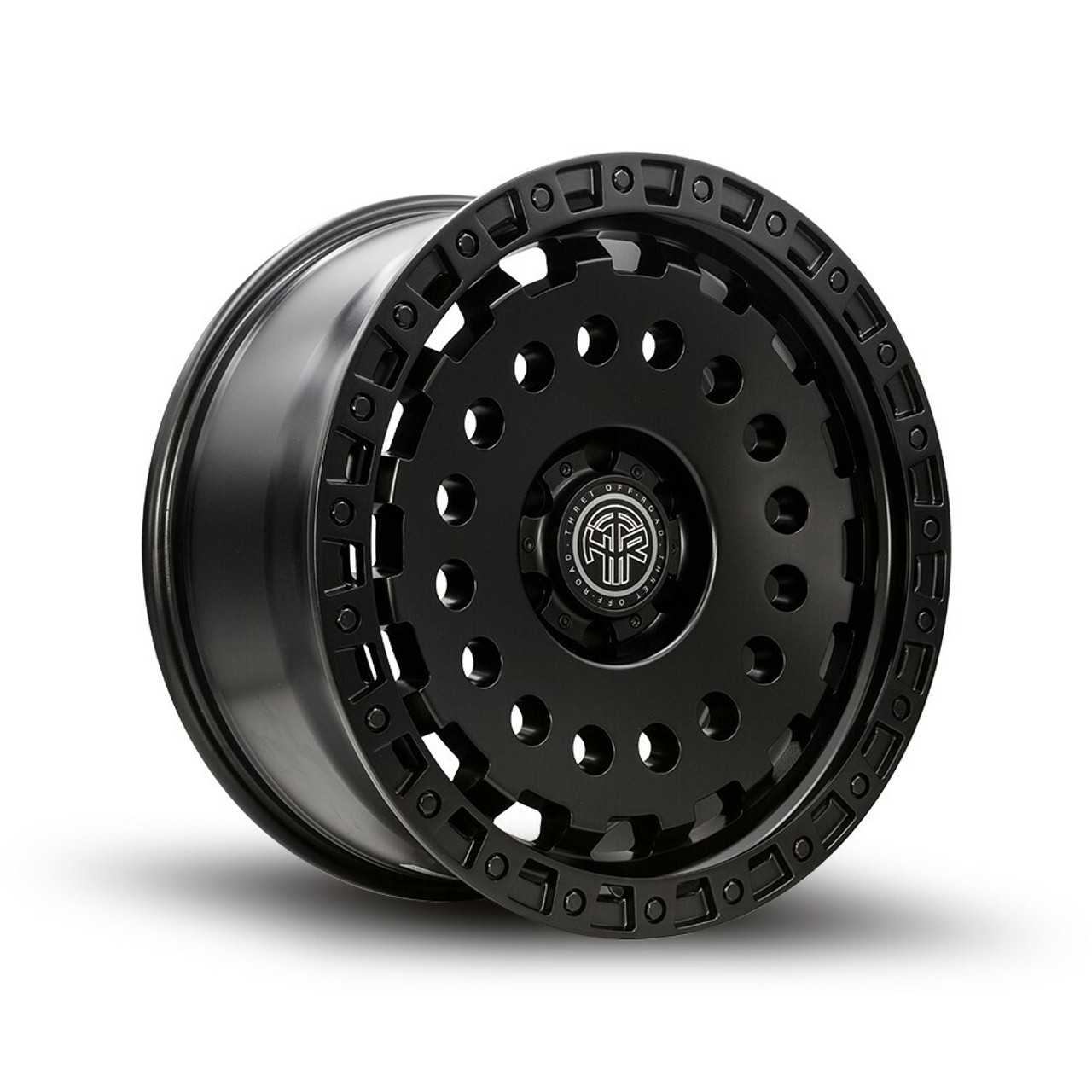 Set 4 17" Thret Offroad Firewall 702 Satin Black 17x9 Wheels 8x170 -12mm Rims