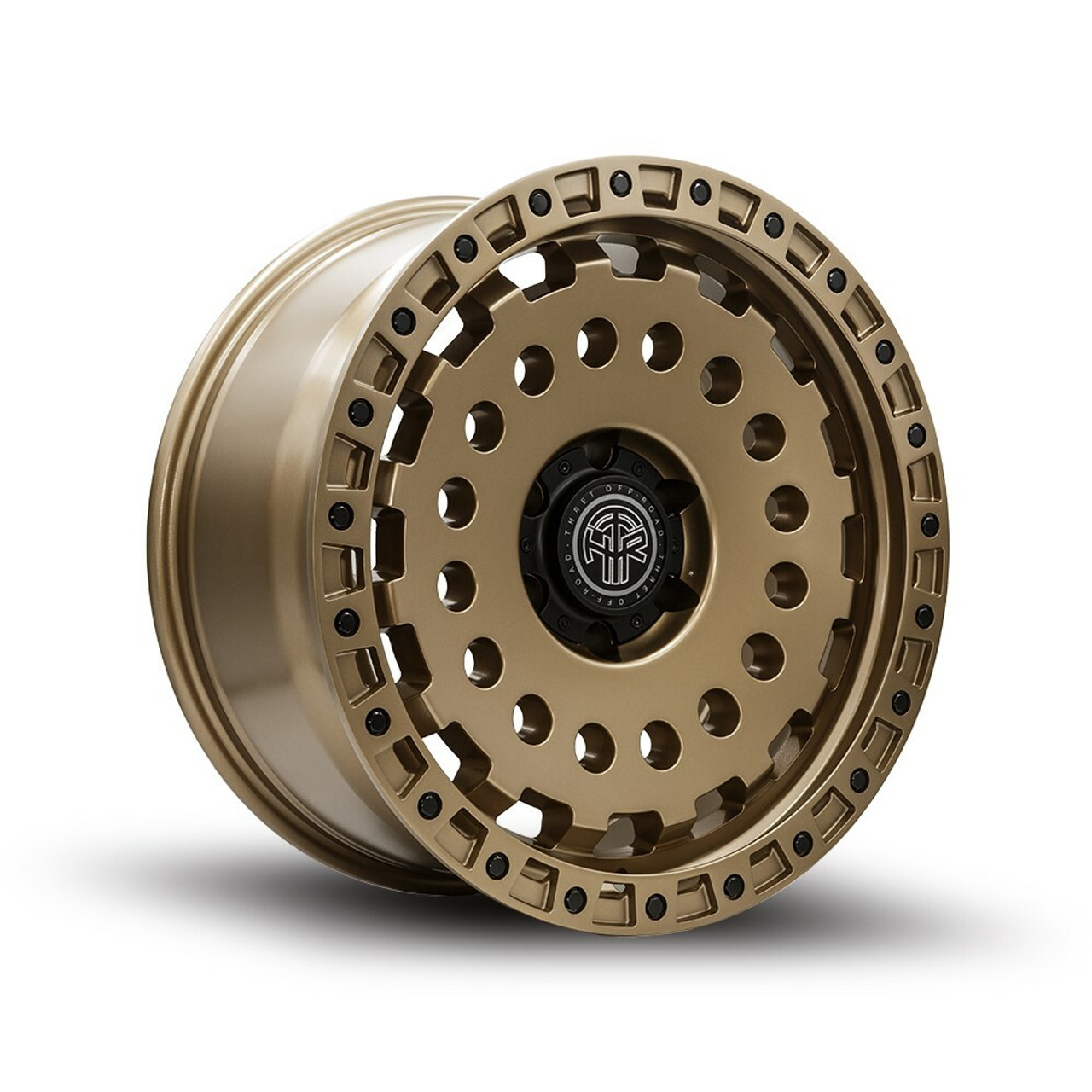 Set 4 17" Thret Offroad Firewall 702 Bronze 17x9 Wheels 8x6.5 -12mm Lifted Rims