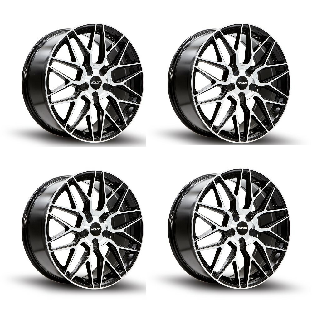 Set 4 20" Kalon Wheels Blitz 203 20x8.5 5x110 5x4.5 38mm Black Machined Face Rim