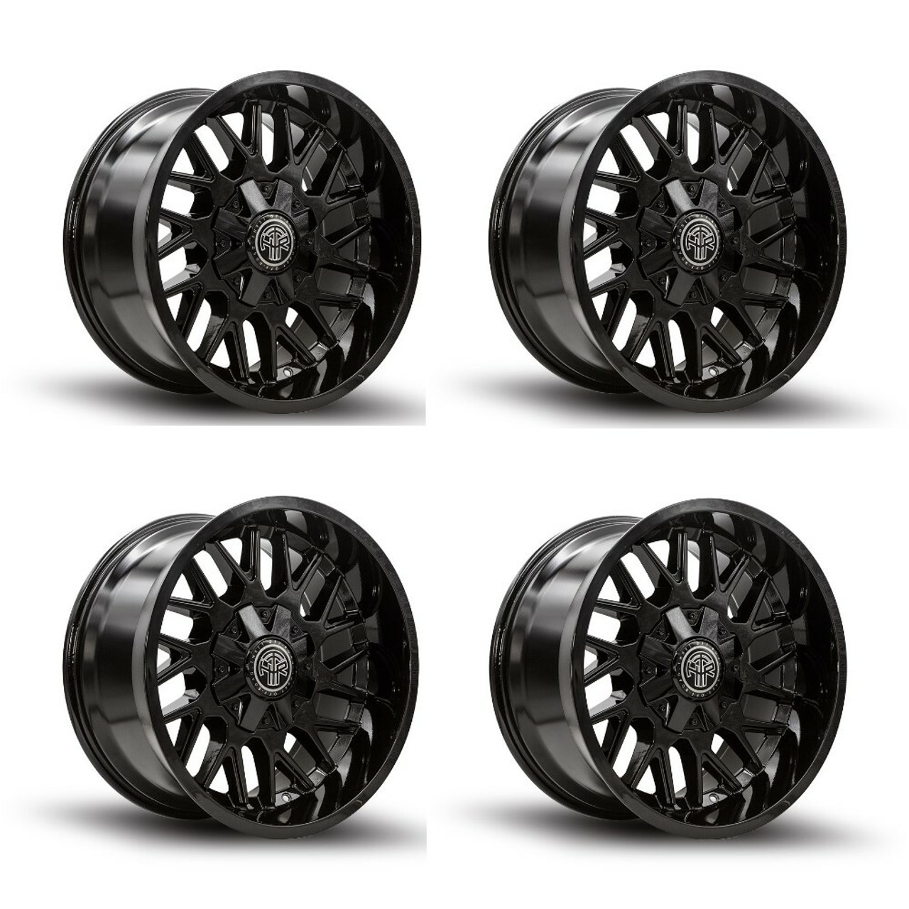 Set 4 20" Thret Offroad Revolver 803 Gloss Black 20x10 Wheels 8x6.5 8x170 -21mm